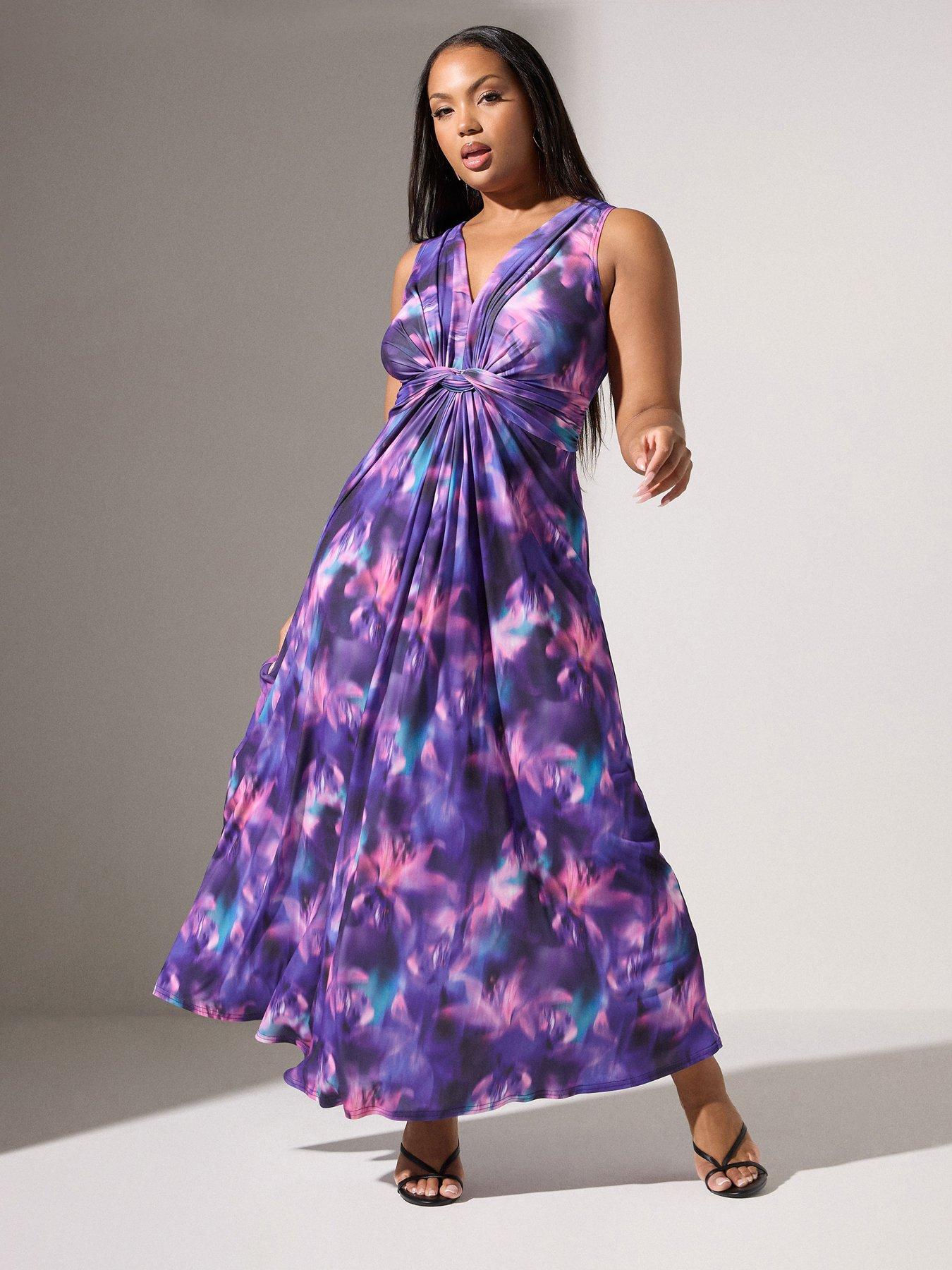 undefined Curve Knot Front Maxi Dress