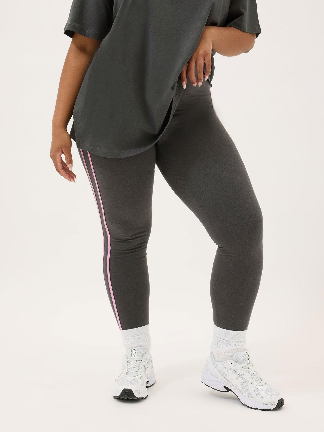 undefined Curve Side Stripe Legging - Grey