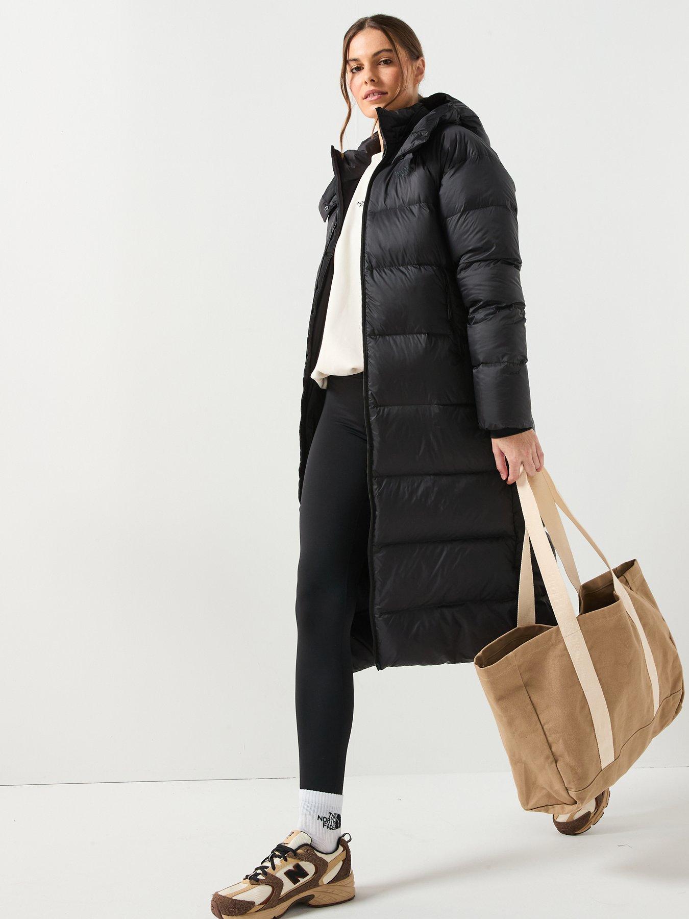 Image 3 of 6 of The North Face Womens Hydrenalite City Long Down Hooded Parka Jacket- Black