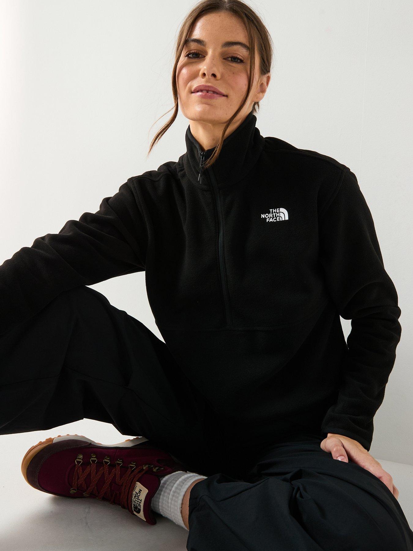 Image 4 of 6 of The North Face Women's Glacier Fleece 1/2 Zip Short Jacket - Black