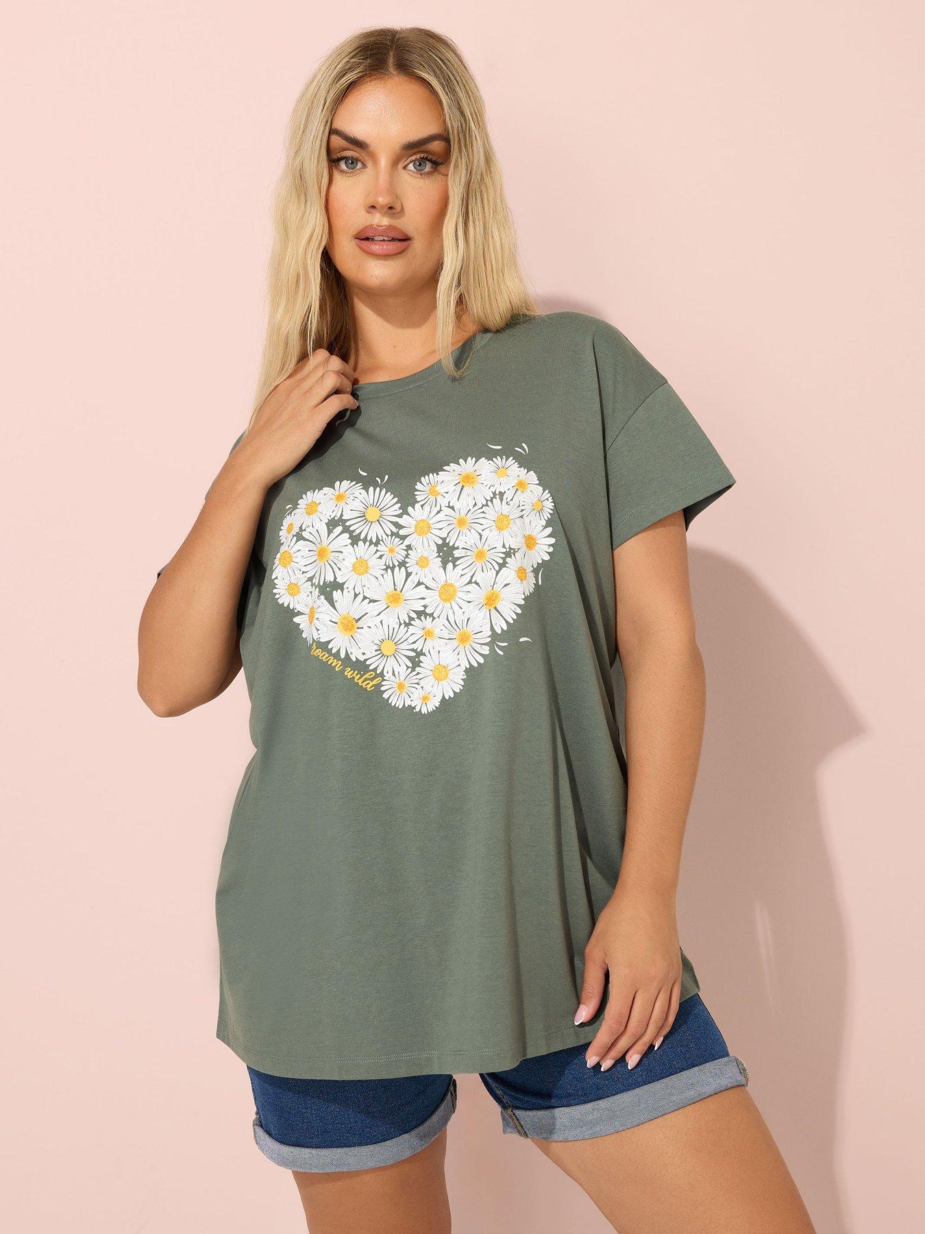 undefined Curve Daisy Placement Print T-Shirt