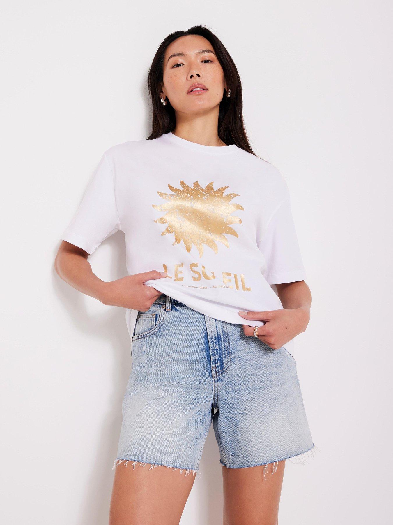 undefined Foil Soleil T-Shirt - Ivory Gold