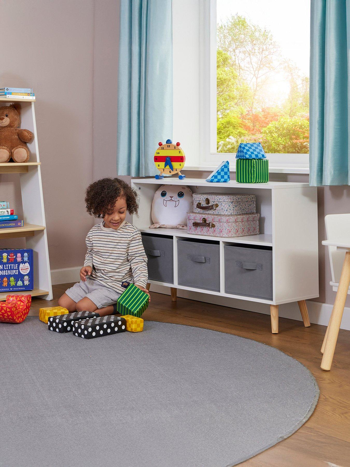 undefined Kids Storage Shelf With Fabric Boxes