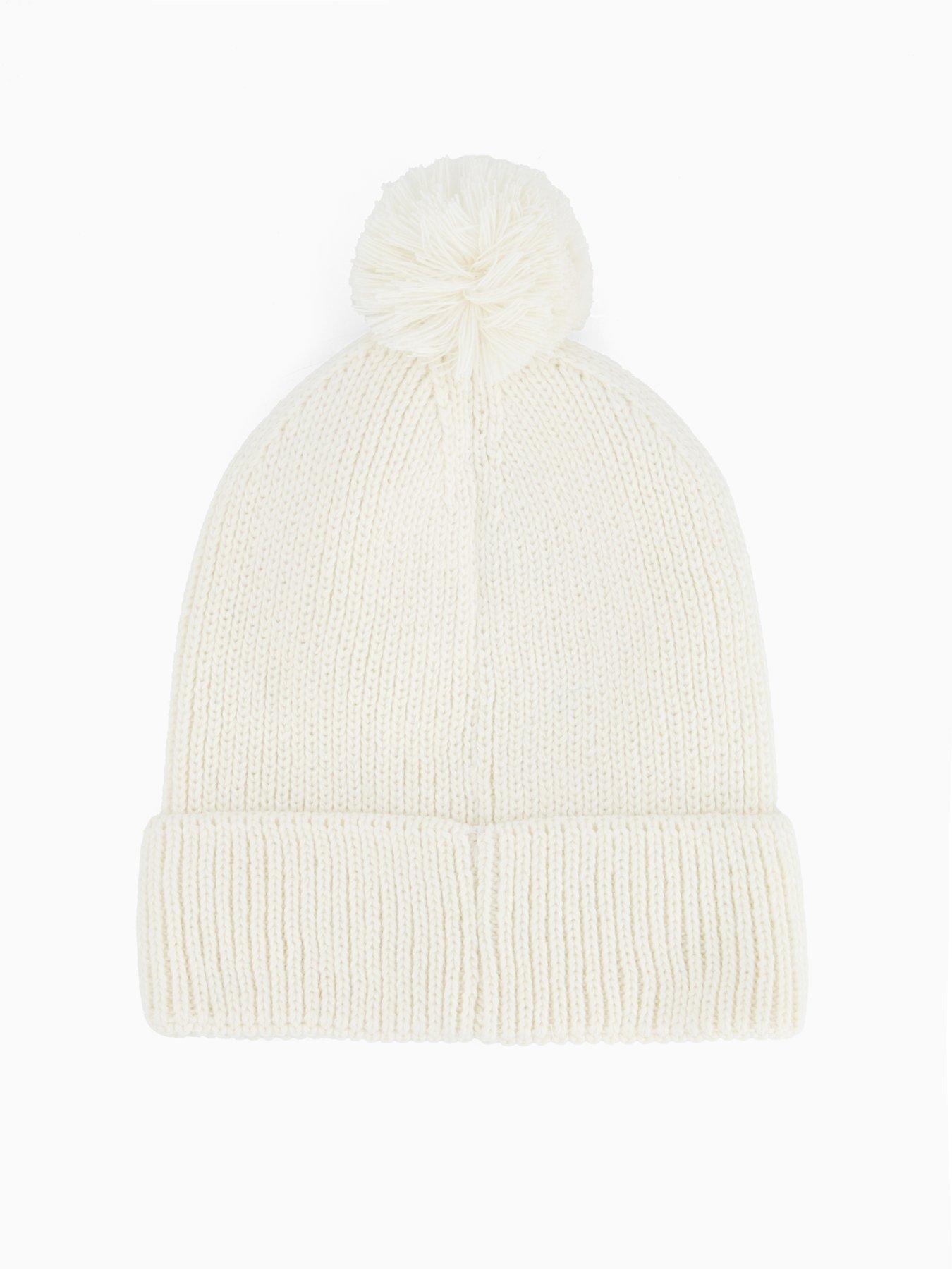 Image 2 of 4 of The North Face Unisex Logo Box Pom Beanie Hat - Off White