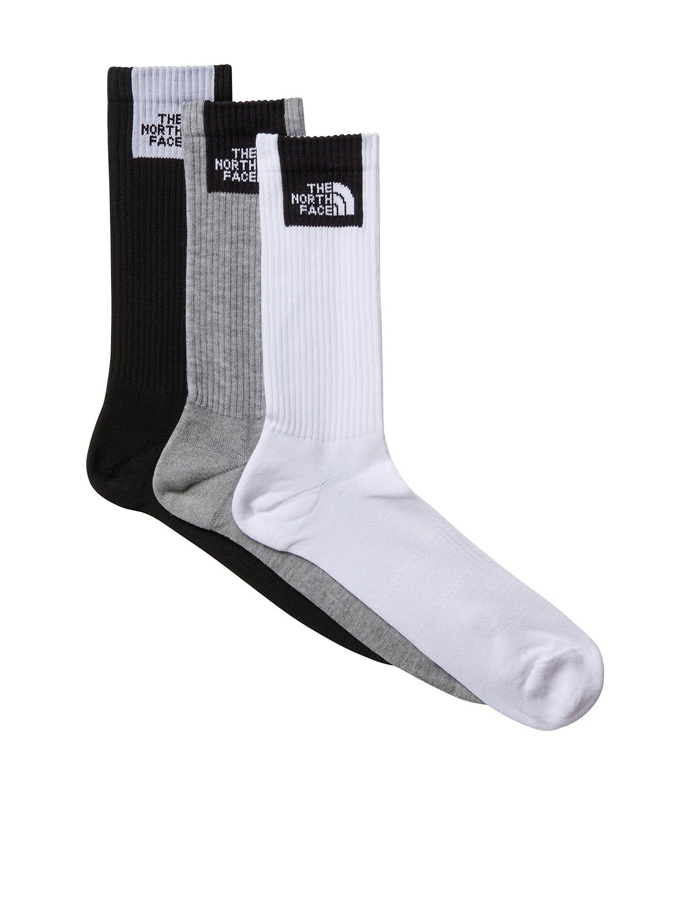 The North Face Unisex Sport Fine Box Cush Crew Sock 3 Pack - Multi