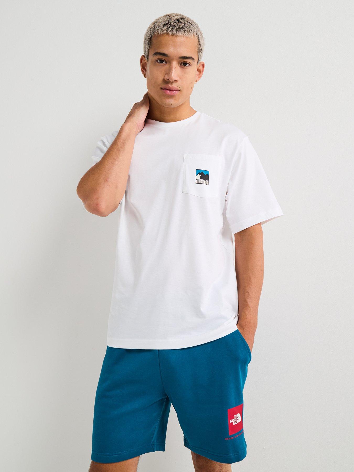 Image 5 of 6 of The North Face Men's Mountain Logo Relaxed Pocket T-Shirt - White