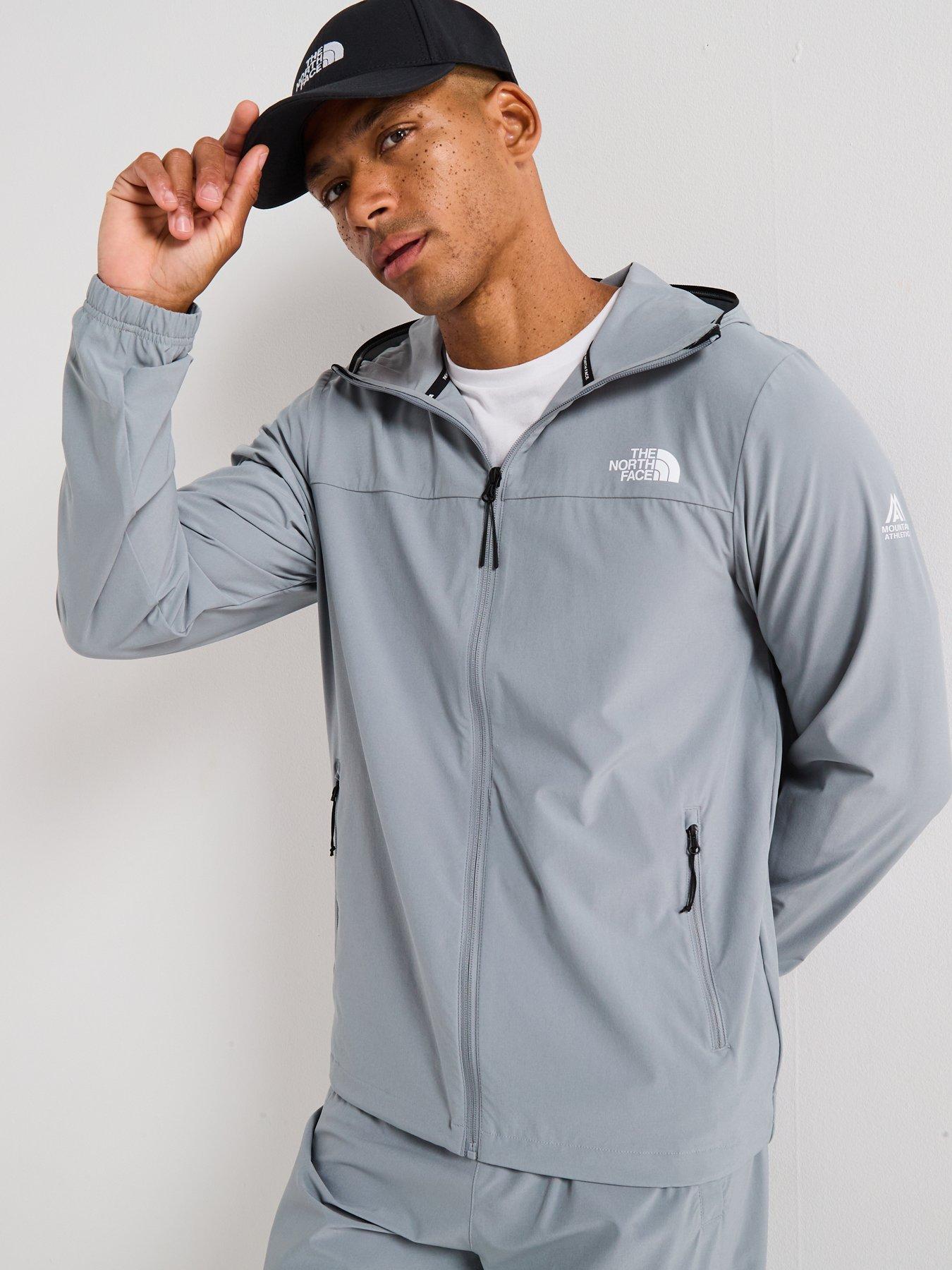 Image 4 of 6 of The North Face Men's Mountain Athletics Hooded Wind Jacket - Grey