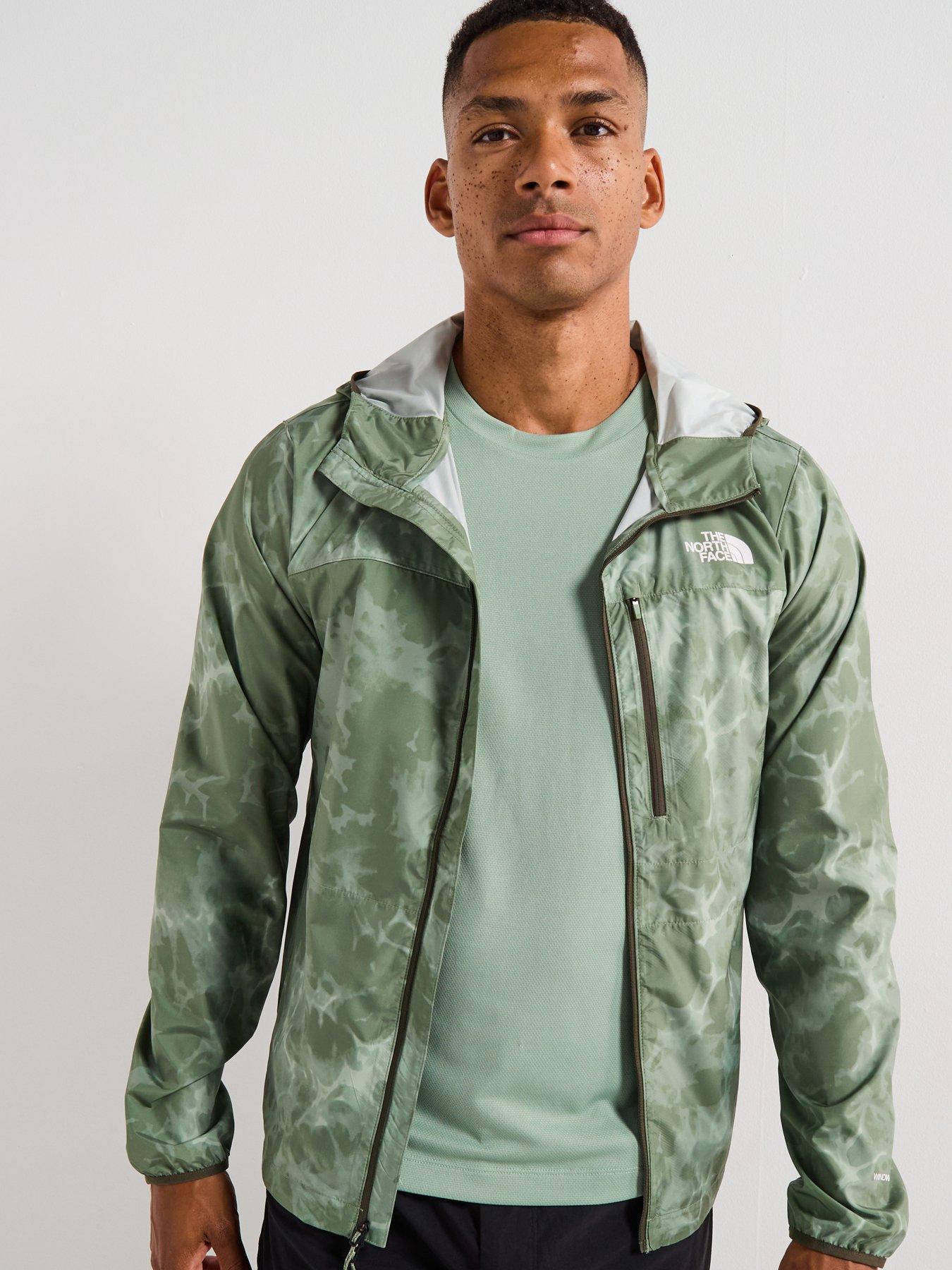 Image 1 of 6 of The North Face Men's Higher Run Print Wind Jacket - Khaki
