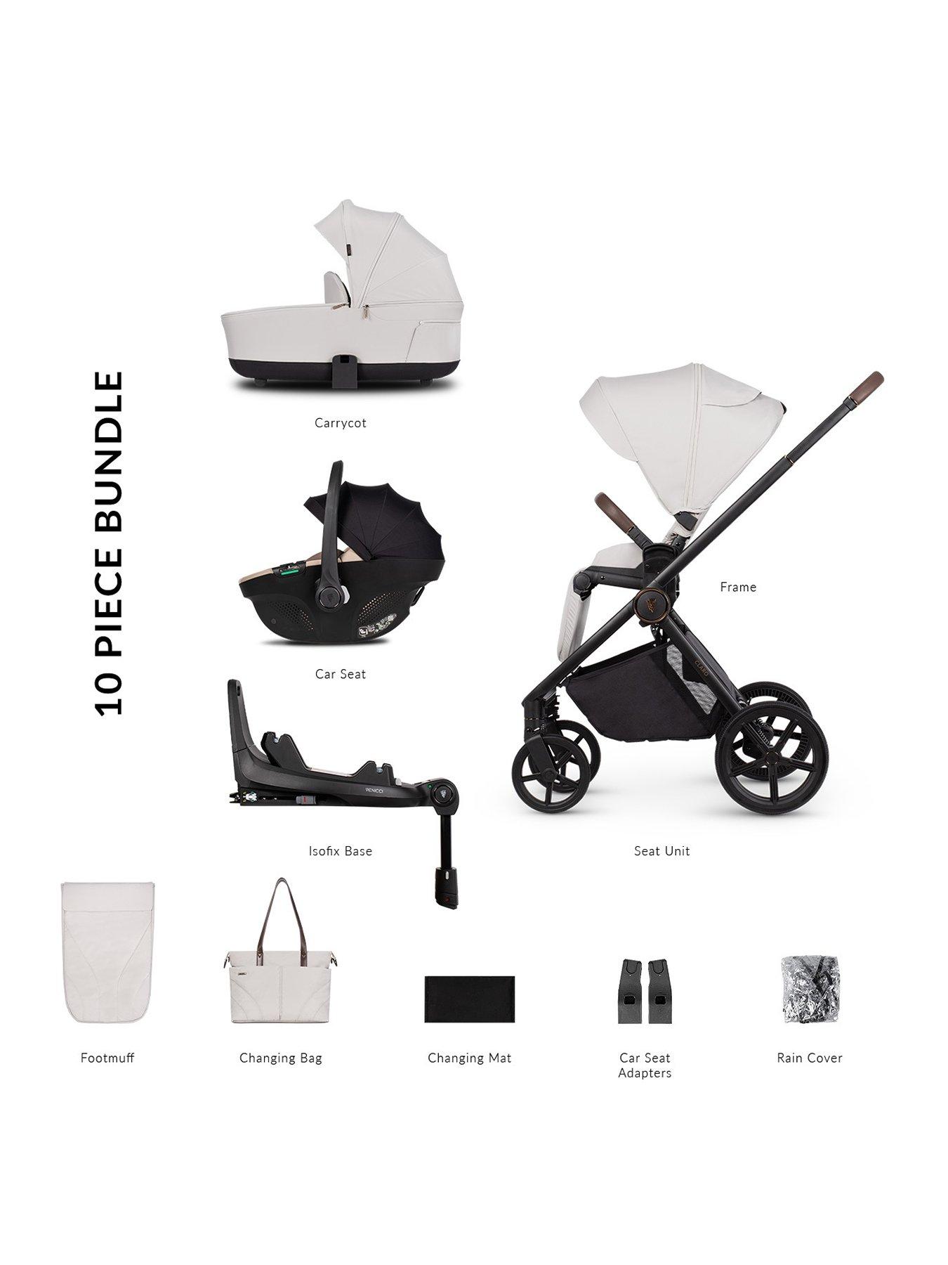 Venicci Claro 3in1 Bundle plus Tiago Beige Car Seat and 360 Base