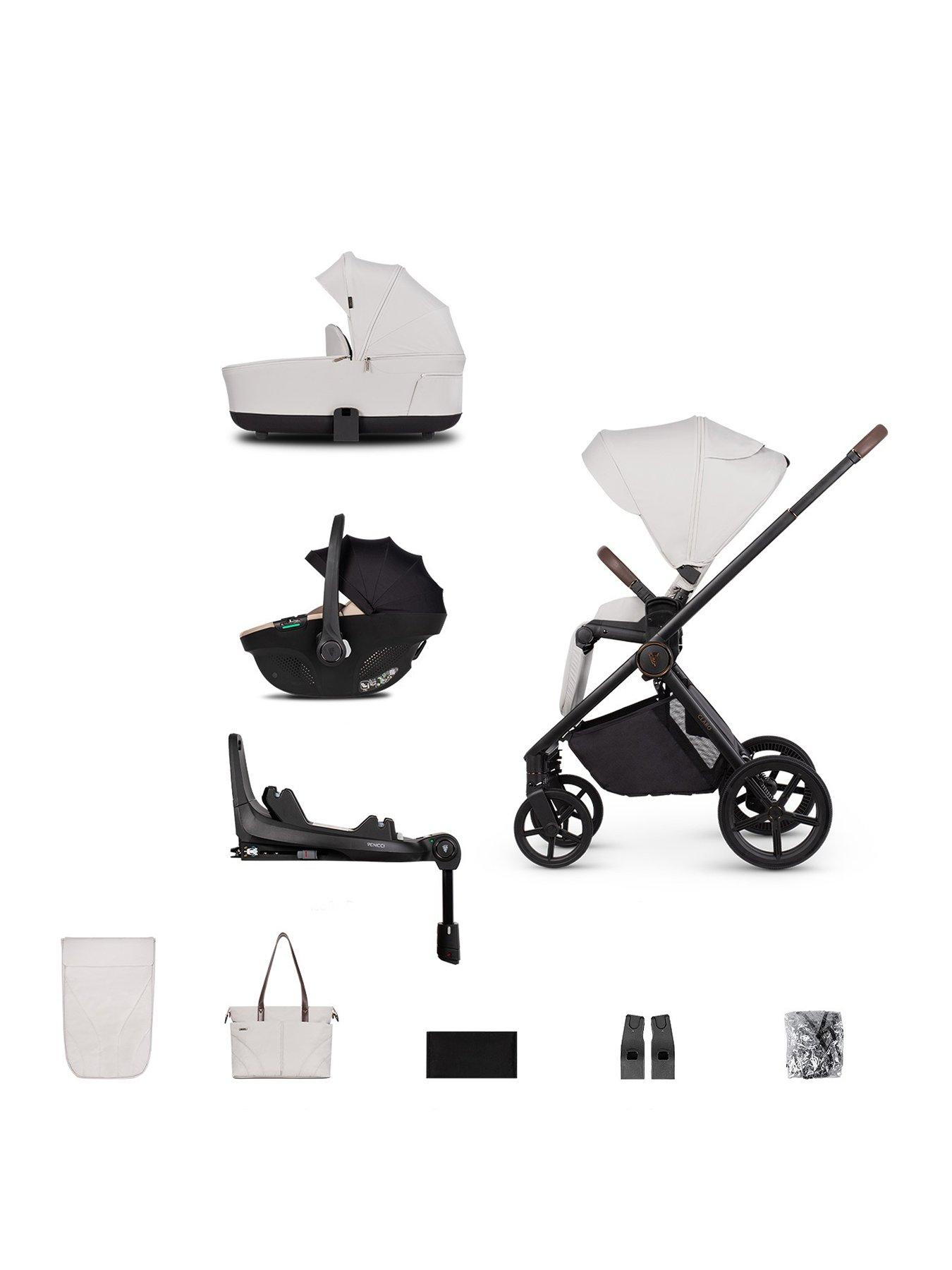 Venicci Claro 3in1 Bundle plus Tiago Beige Car Seat and 360 Base - Vanilla