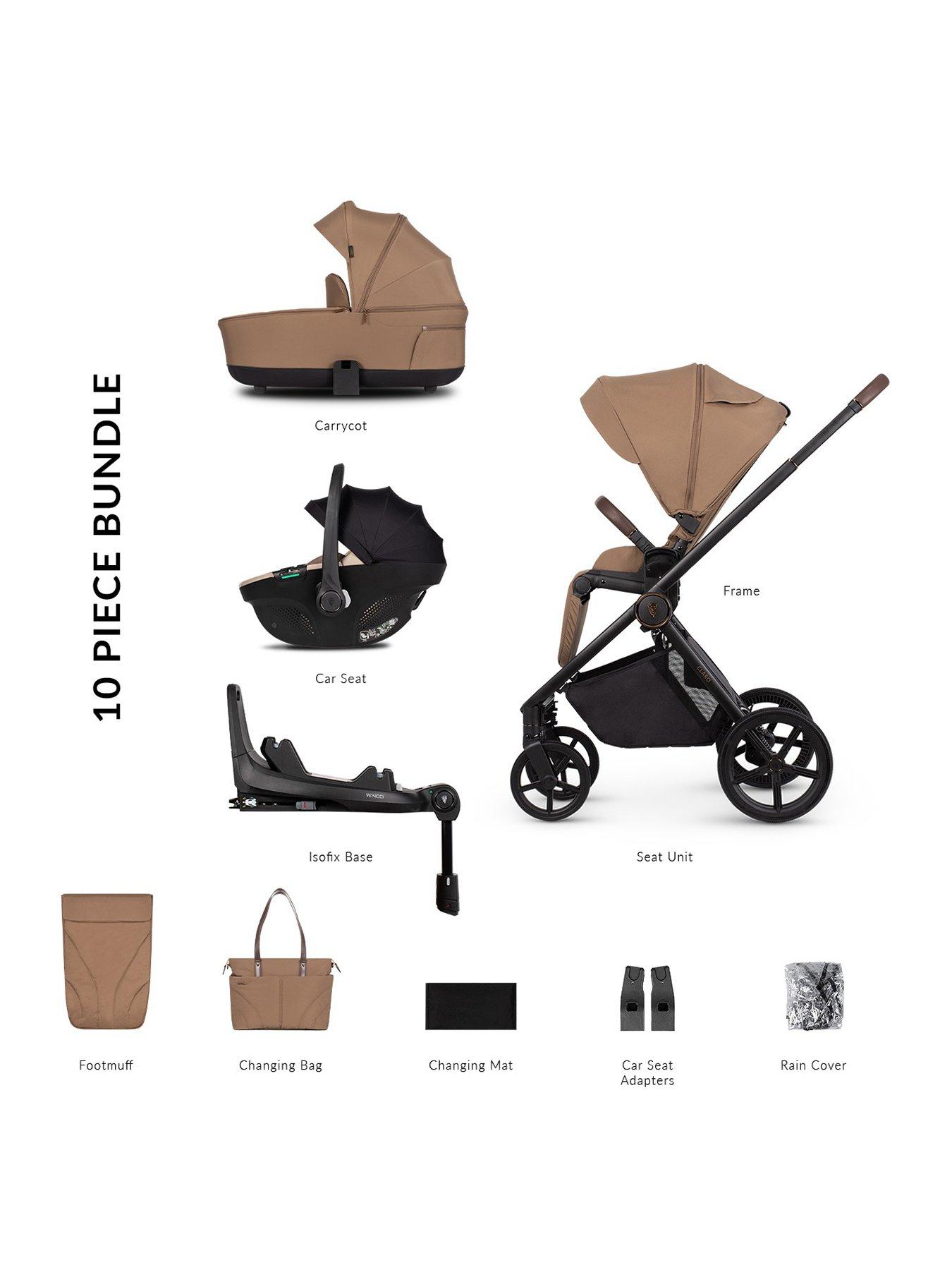 undefined Claro 3in1 Bundle plus Tiago Beige Car Seat and 360 Base - Caramel