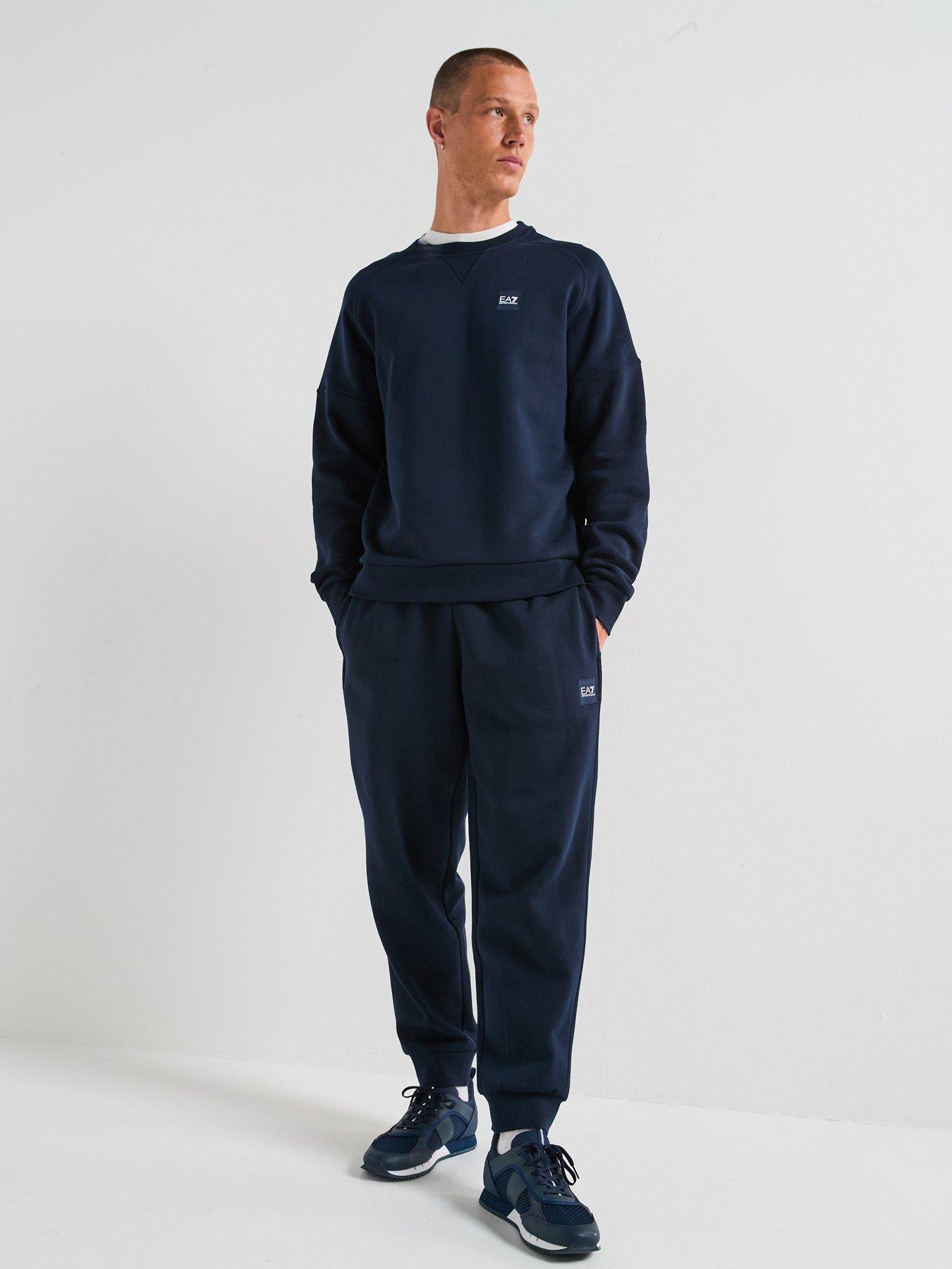 Image 2 of 5 of EA7 Emporio Armani EA7 Train Visibility Small Logo Crew Tracksuit - Navy