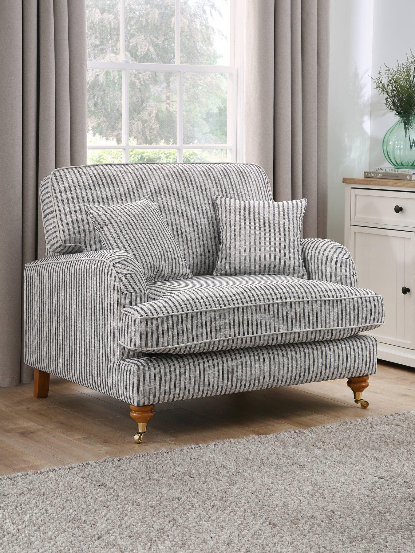 undefined Bay Stripe Snuggle Chair - Made to Order in the UK