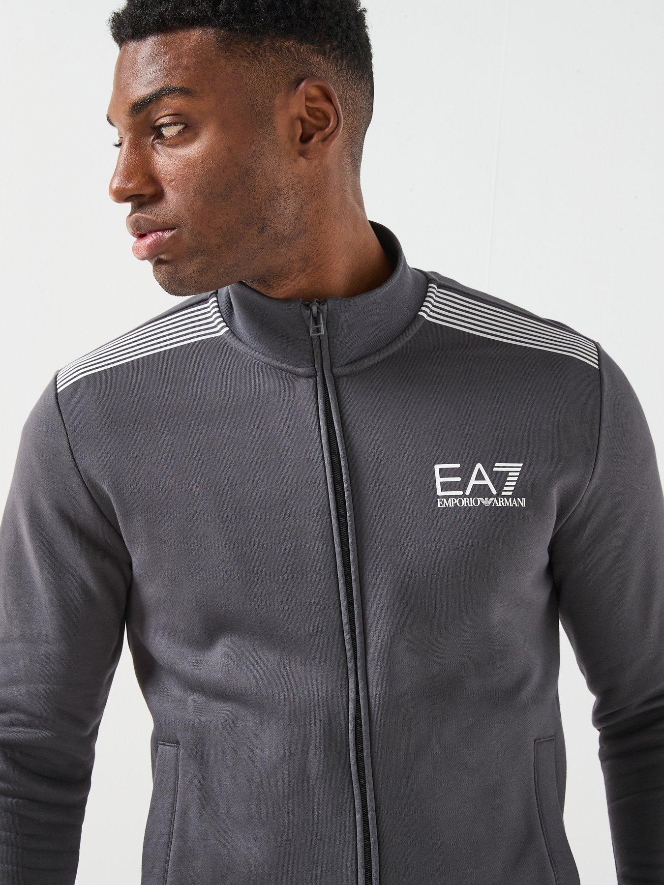 EA7 Emporio Armani Train 7 Lines Large Logo Tracksuit - Grey | Very