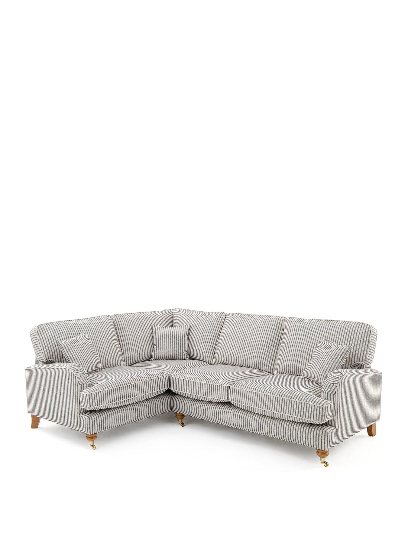 Image 2 of 7 of The Very Collection Bay Stripe Left Hand&nbsp;Double Arm Corner Group Sofa&nbsp;- Made to Order in the UK