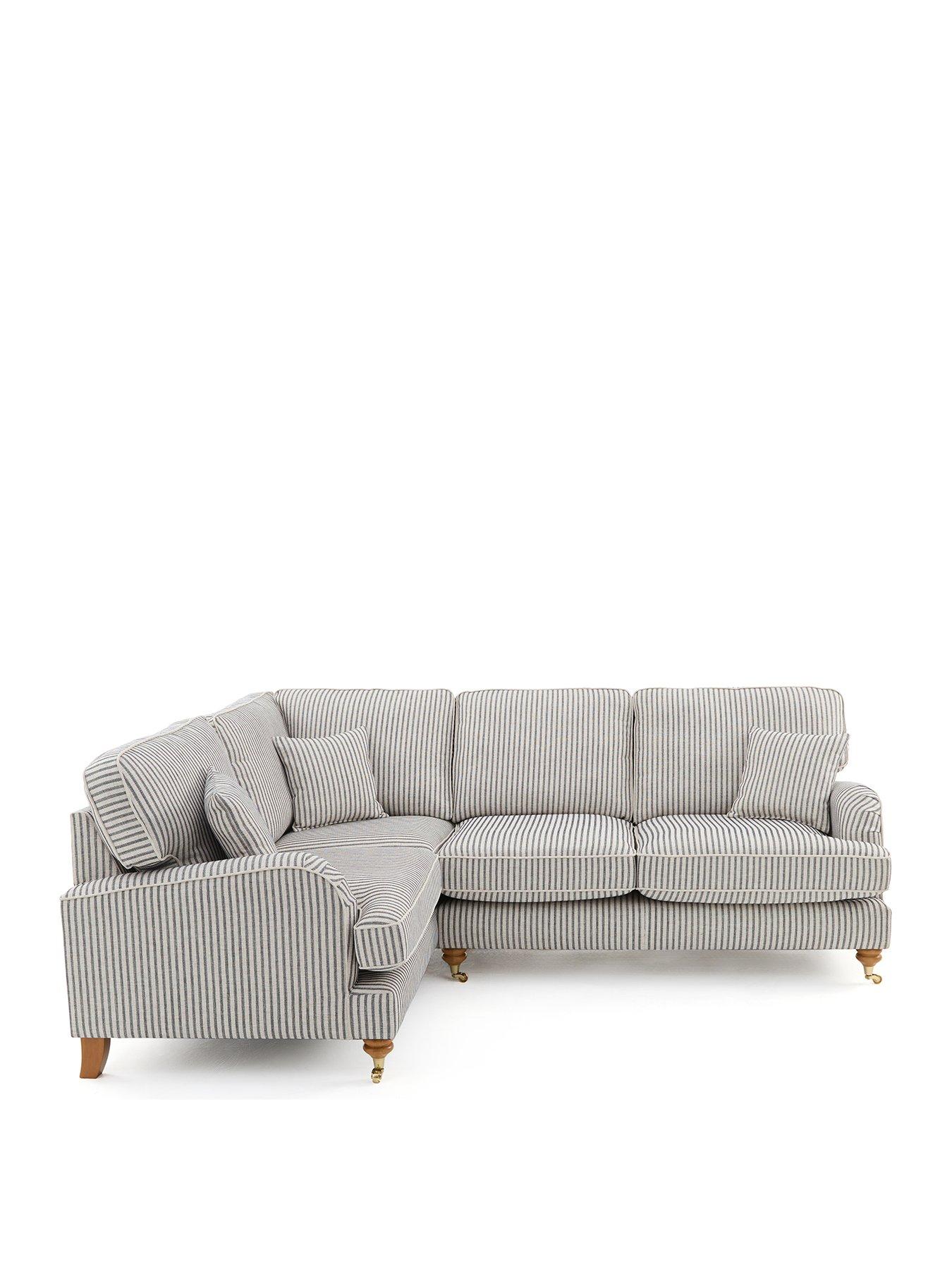 Image 3 of 7 of The Very Collection Bay Stripe Left Hand&nbsp;Double Arm Corner Group Sofa&nbsp;- Made to Order in the UK