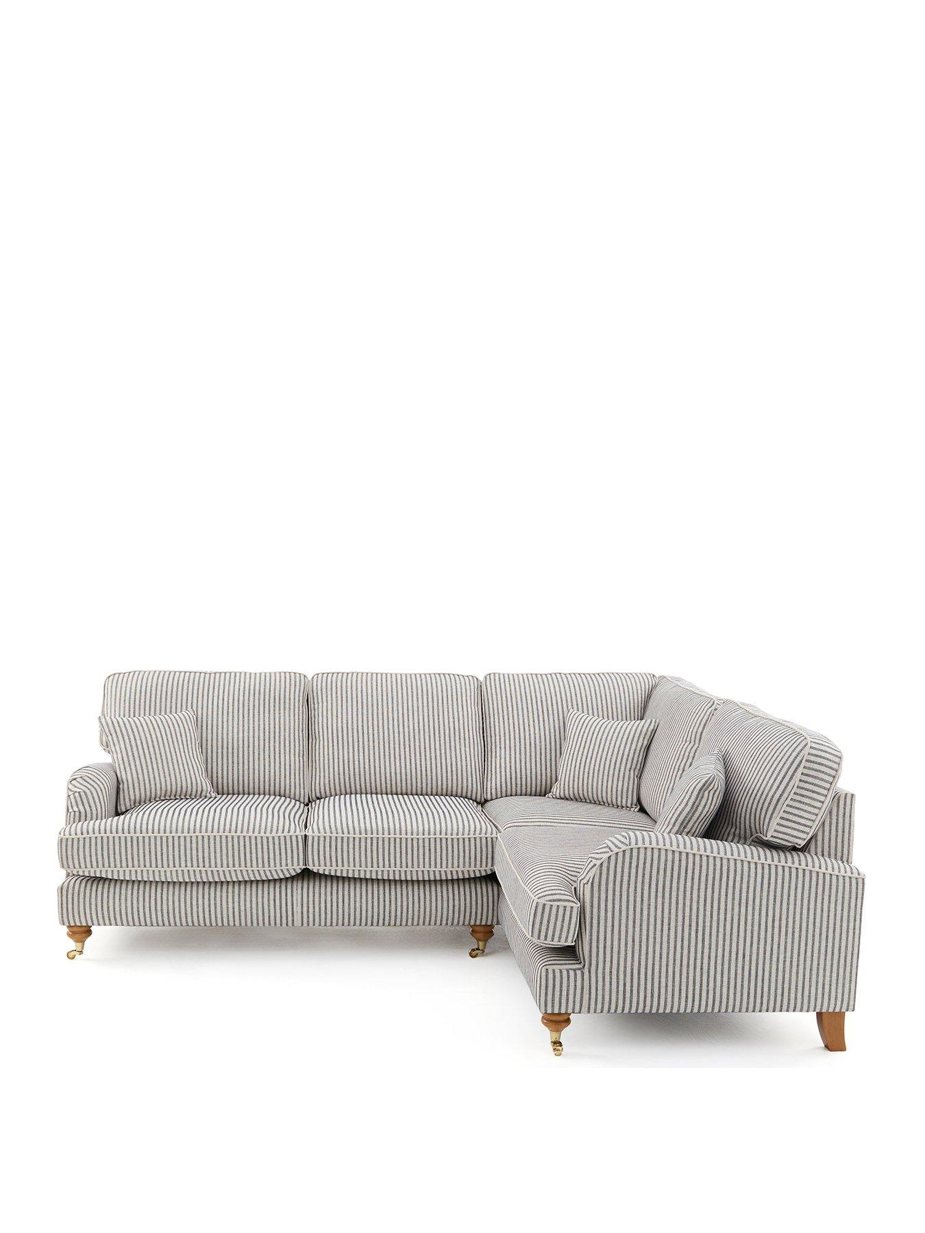 Image 3 of 7 of The Very Collection Bay Stripe Right Hand&nbsp;Double Arm Corner Group Sofa&nbsp;- Made to Order in the UK