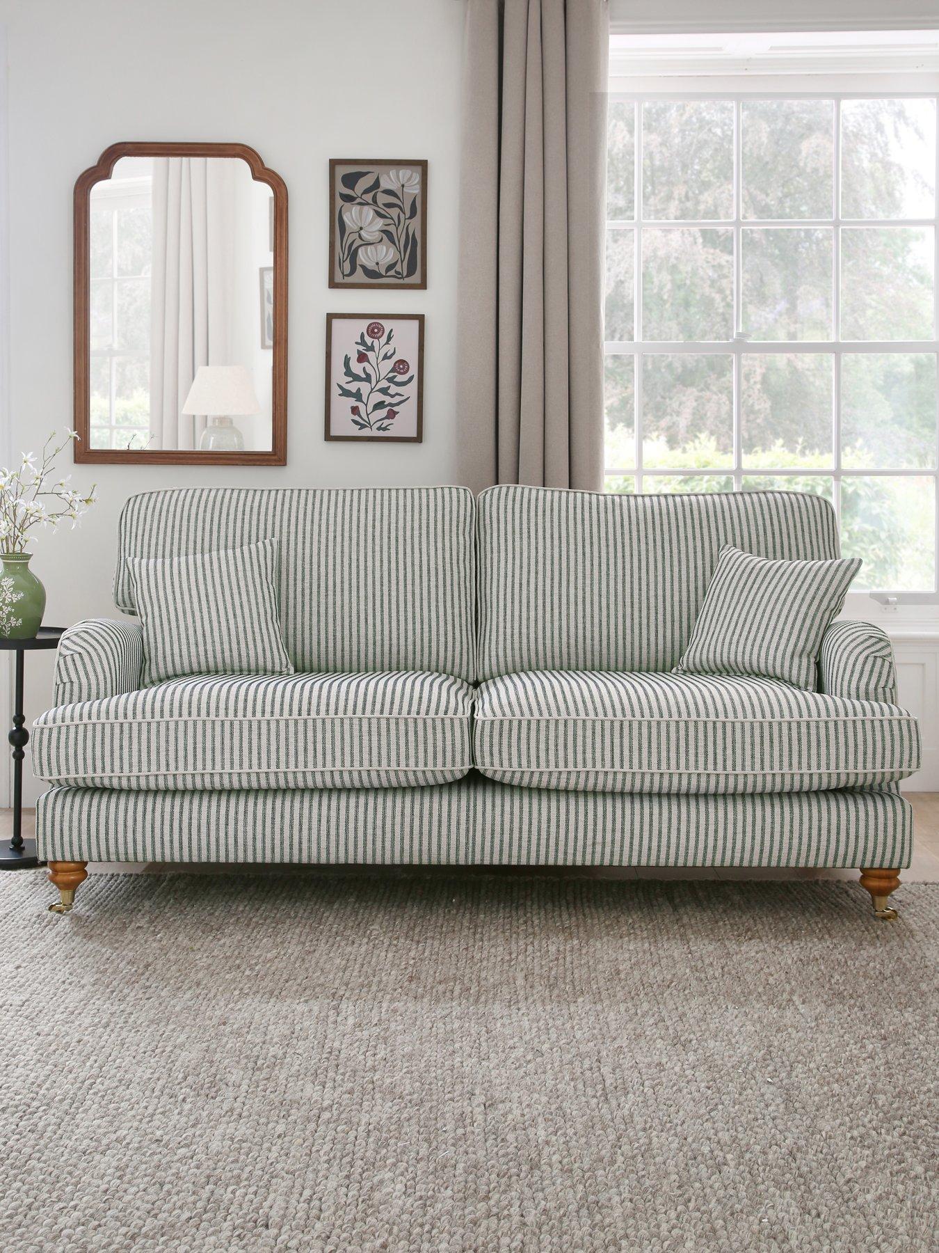 Very Home Bay Stripe 3 Seater Fabric Sofa - Made to Order in the UK