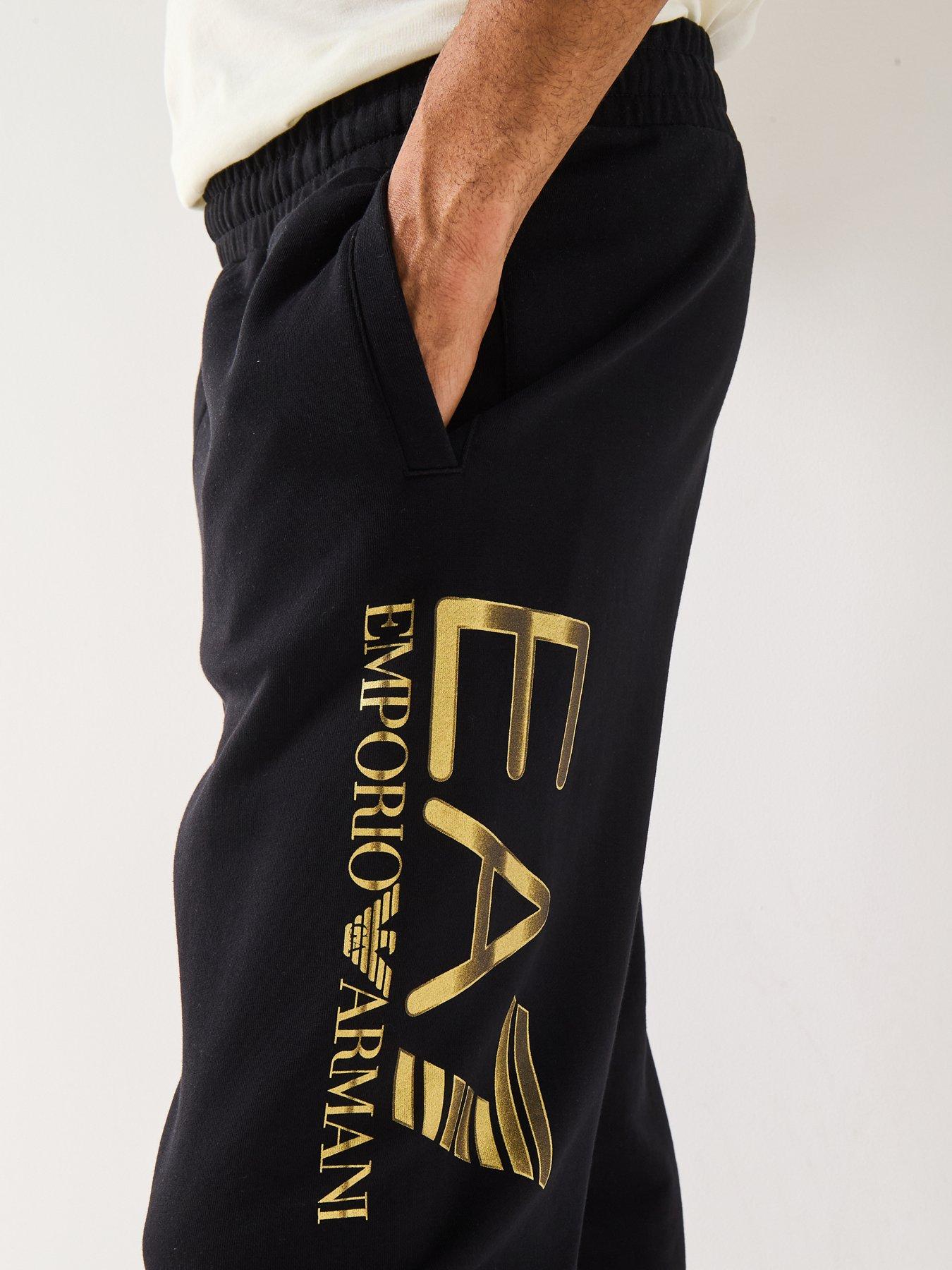 Image 4 of 6 of EA7 Emporio Armani Train Logo Series Large Logo Joggers - Black