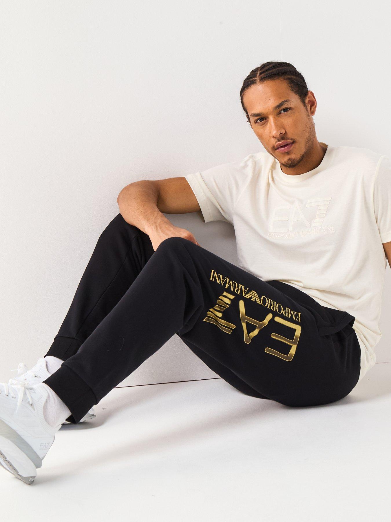 Image 5 of 6 of EA7 Emporio Armani Train Logo Series Large Logo Joggers - Black