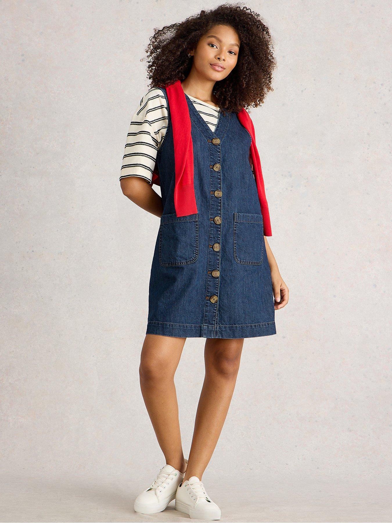 undefined Rose Denim Pinny - Blue