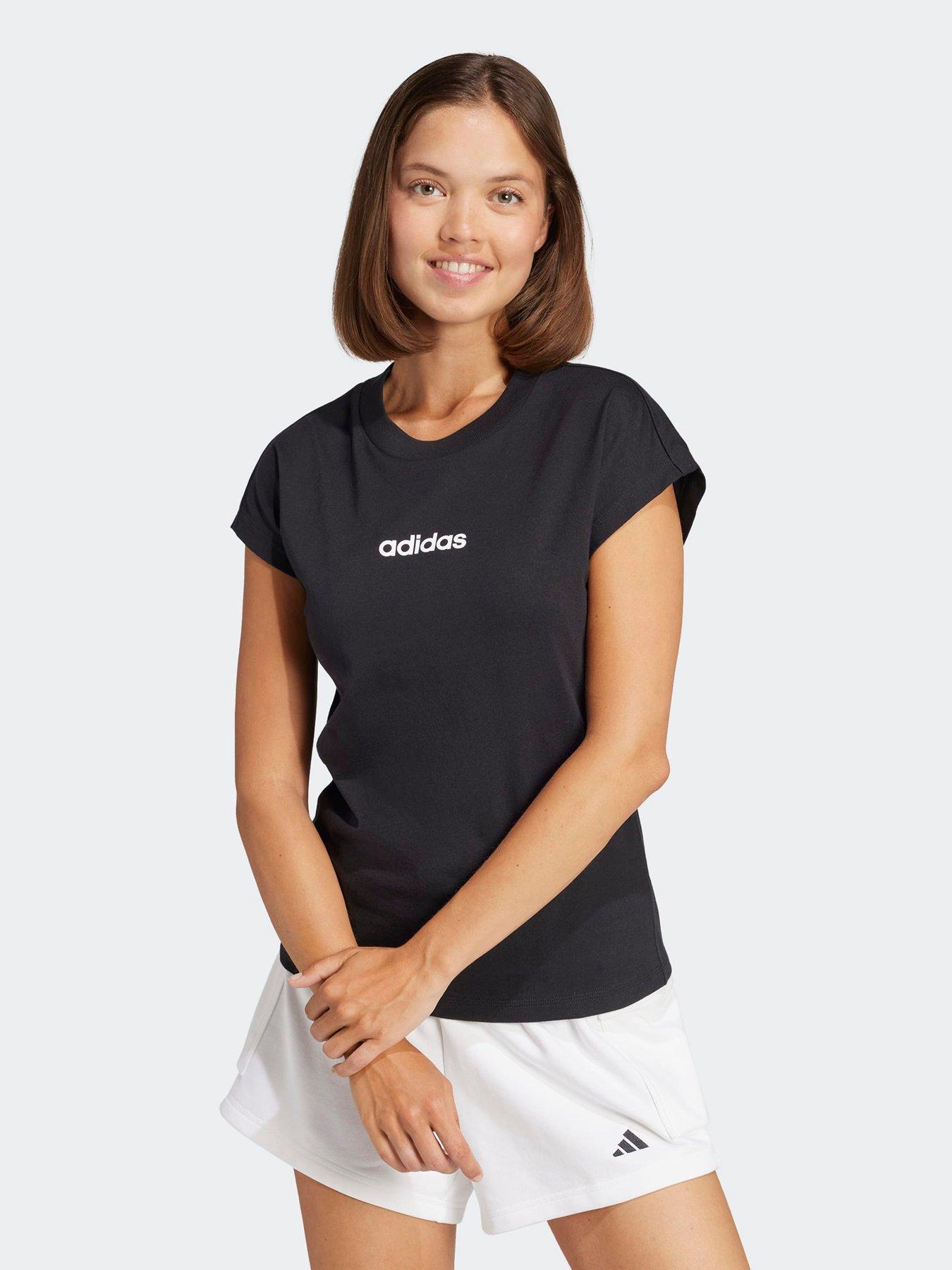 undefined Womens Essentials Linear Cotton T-Shirt - Black
