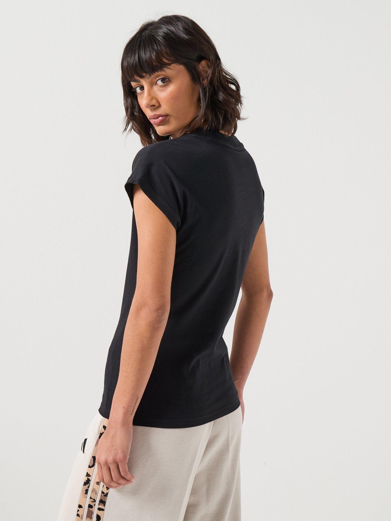 Image 2 of 4 of adidas Sportswear Womens Essentials Linear Cotton T-Shirt - Black
