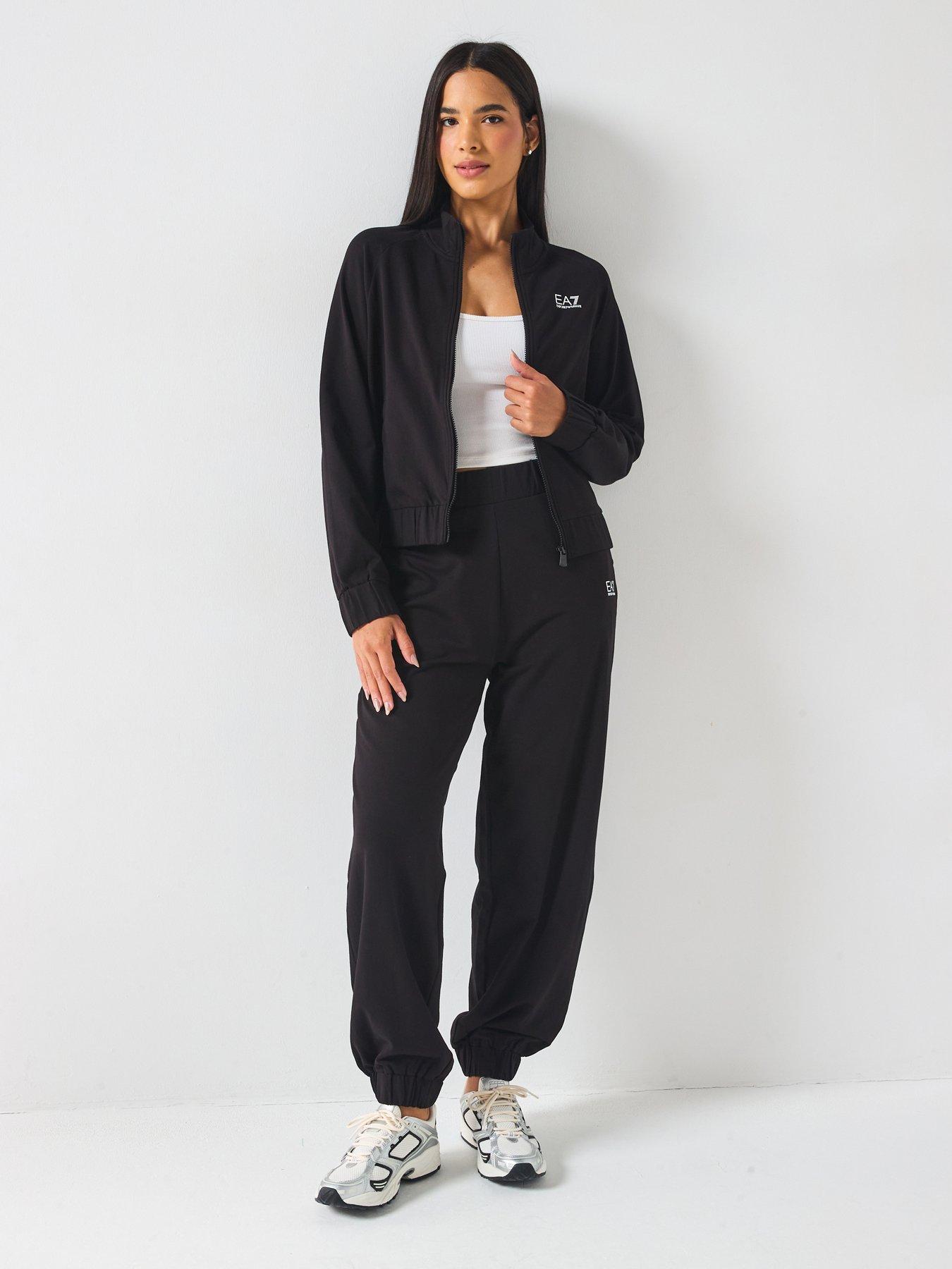 Ea7 Emporio Armani Zip Through Tracksuit - Black