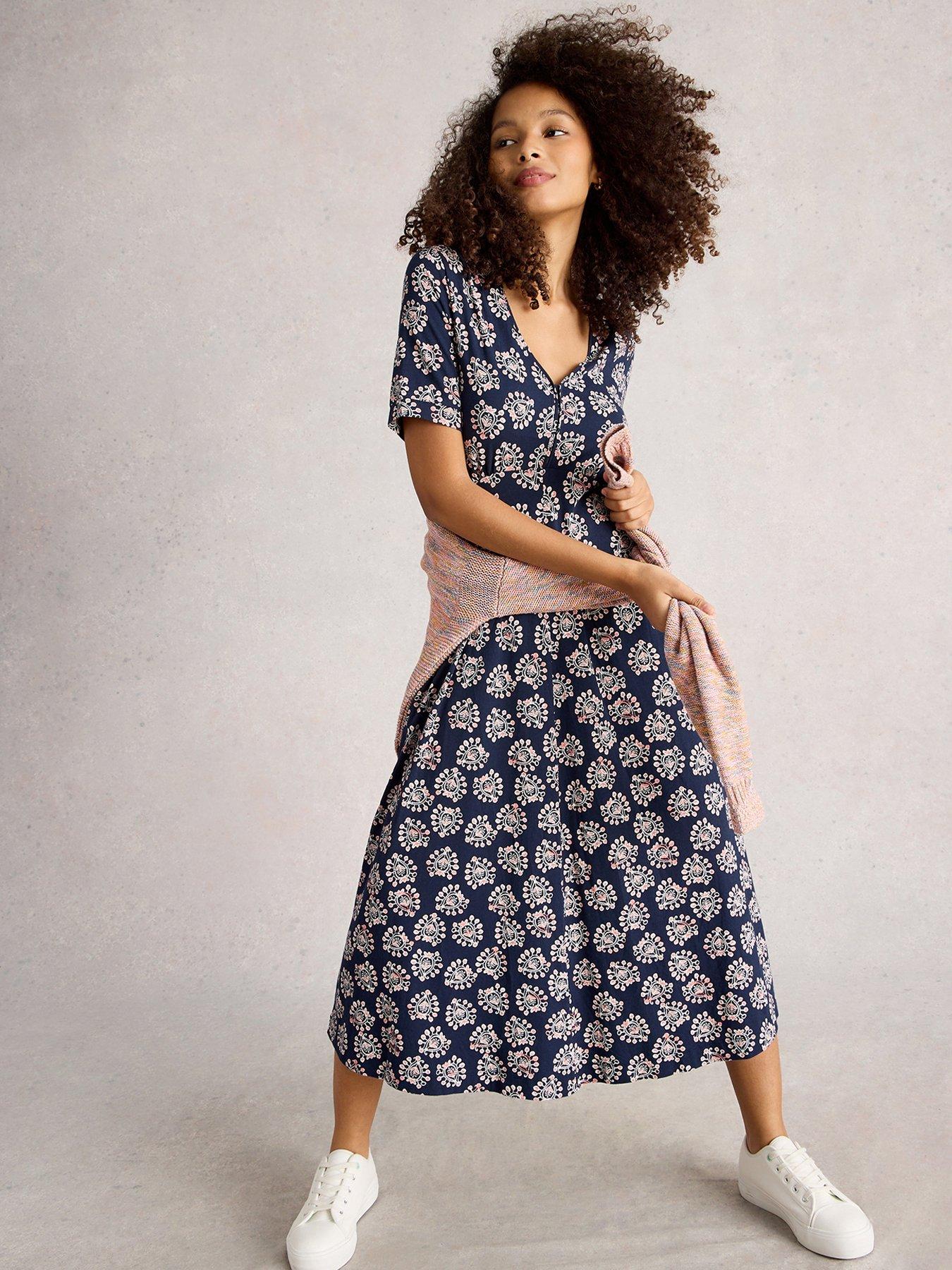 undefined Megan Jersey Dress - Navy