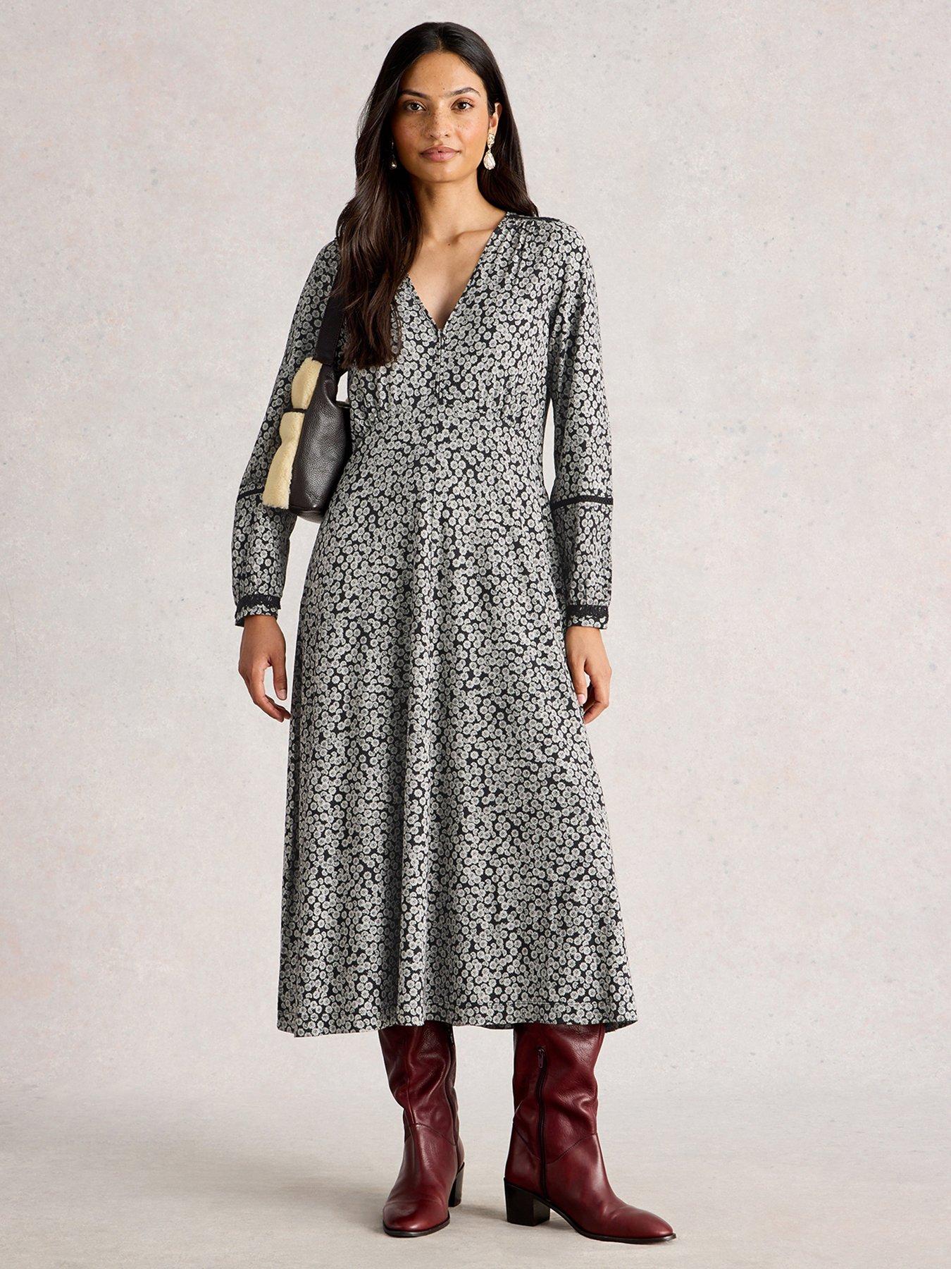 White Stuff Megan Lace Jersey Dress - Black | Very