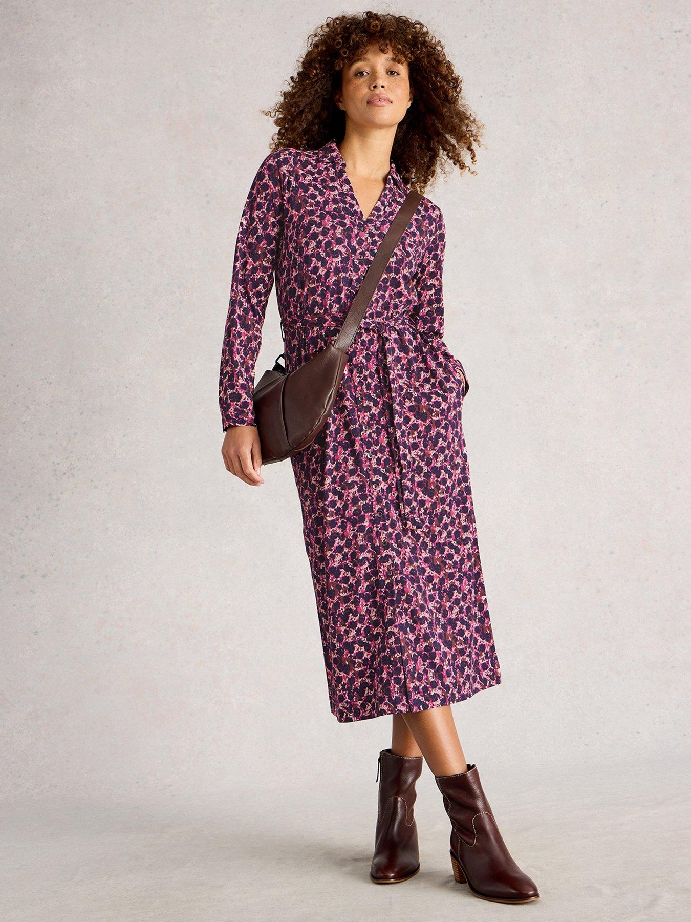 White Stuff Annie Jersey Shirt Dress - Pink