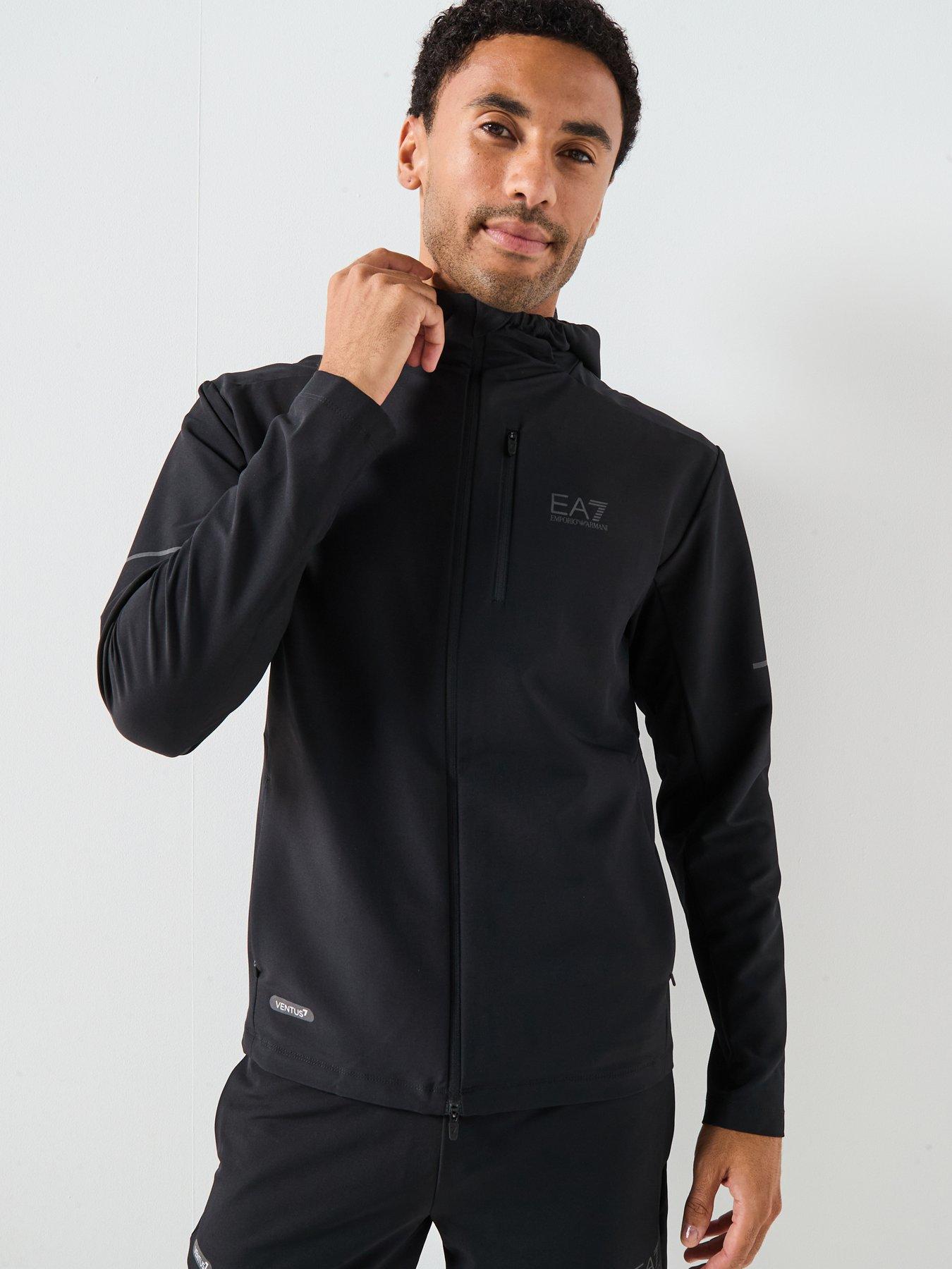 EA7 Emporio Armani Ventus7 Technical Full Zip Hoodie - Black