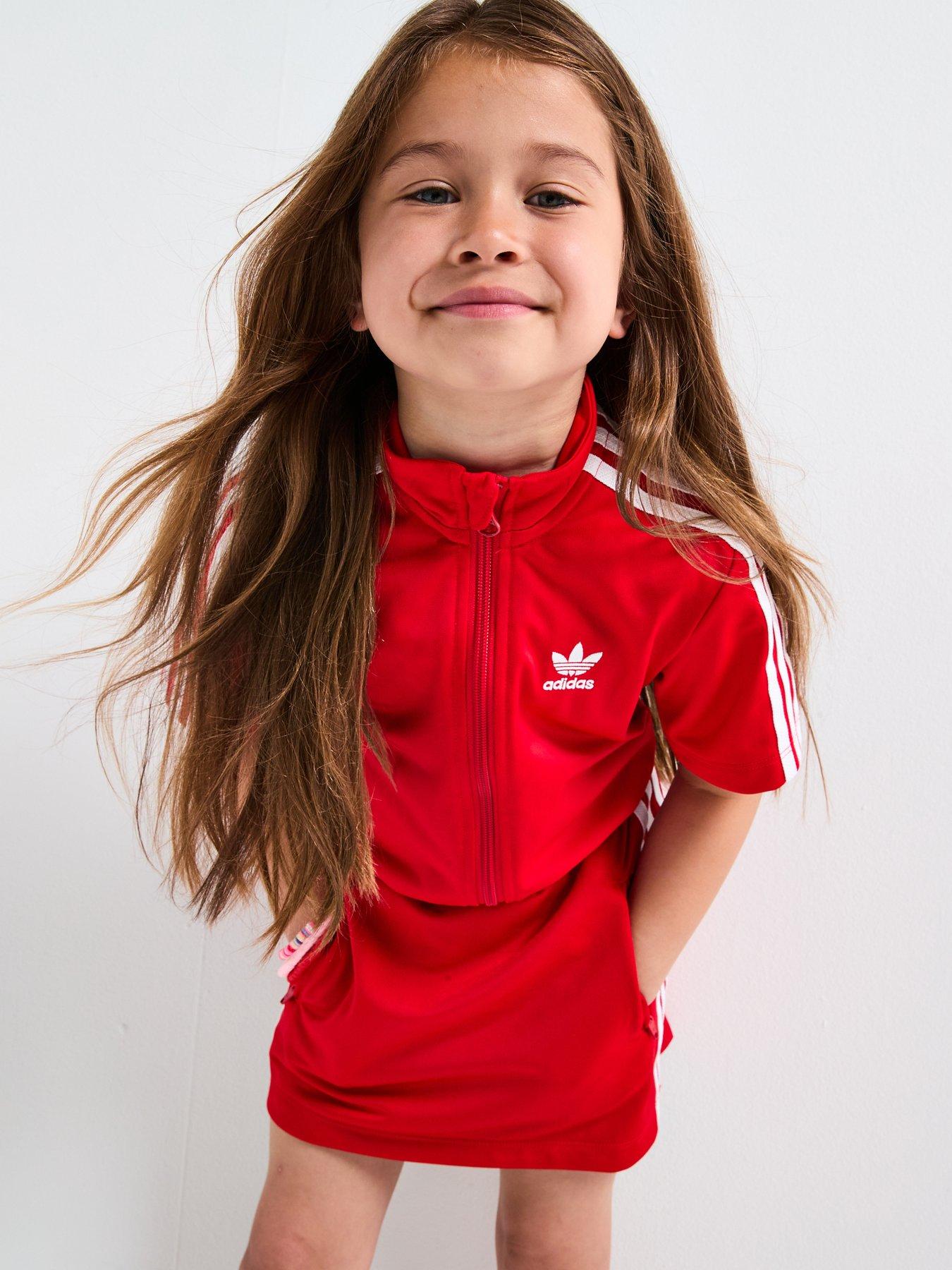 adidas Originals Kids Girls Firebird Dress Red Very