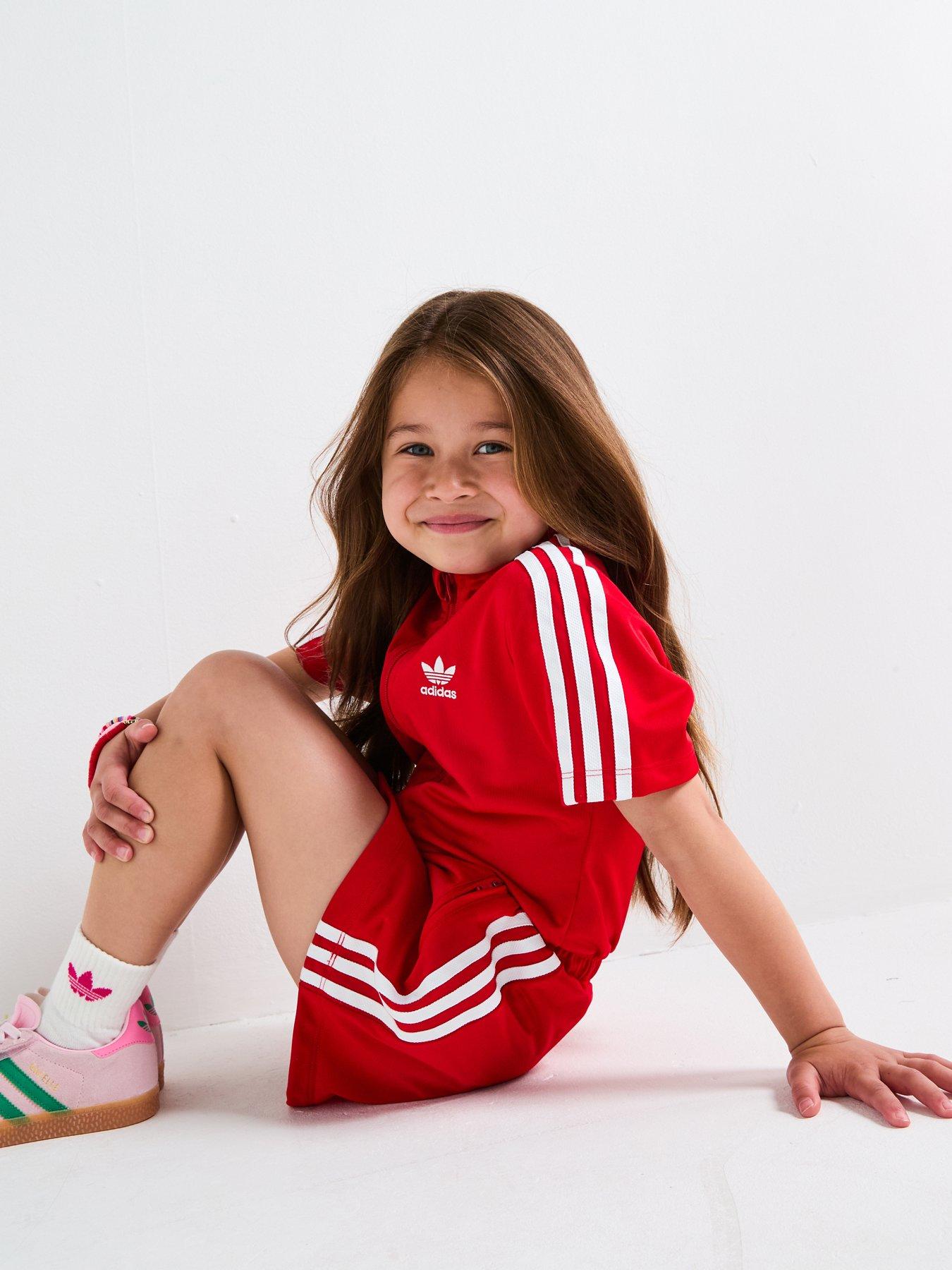 adidas Originals Kids Girls Firebird Dress Red Very