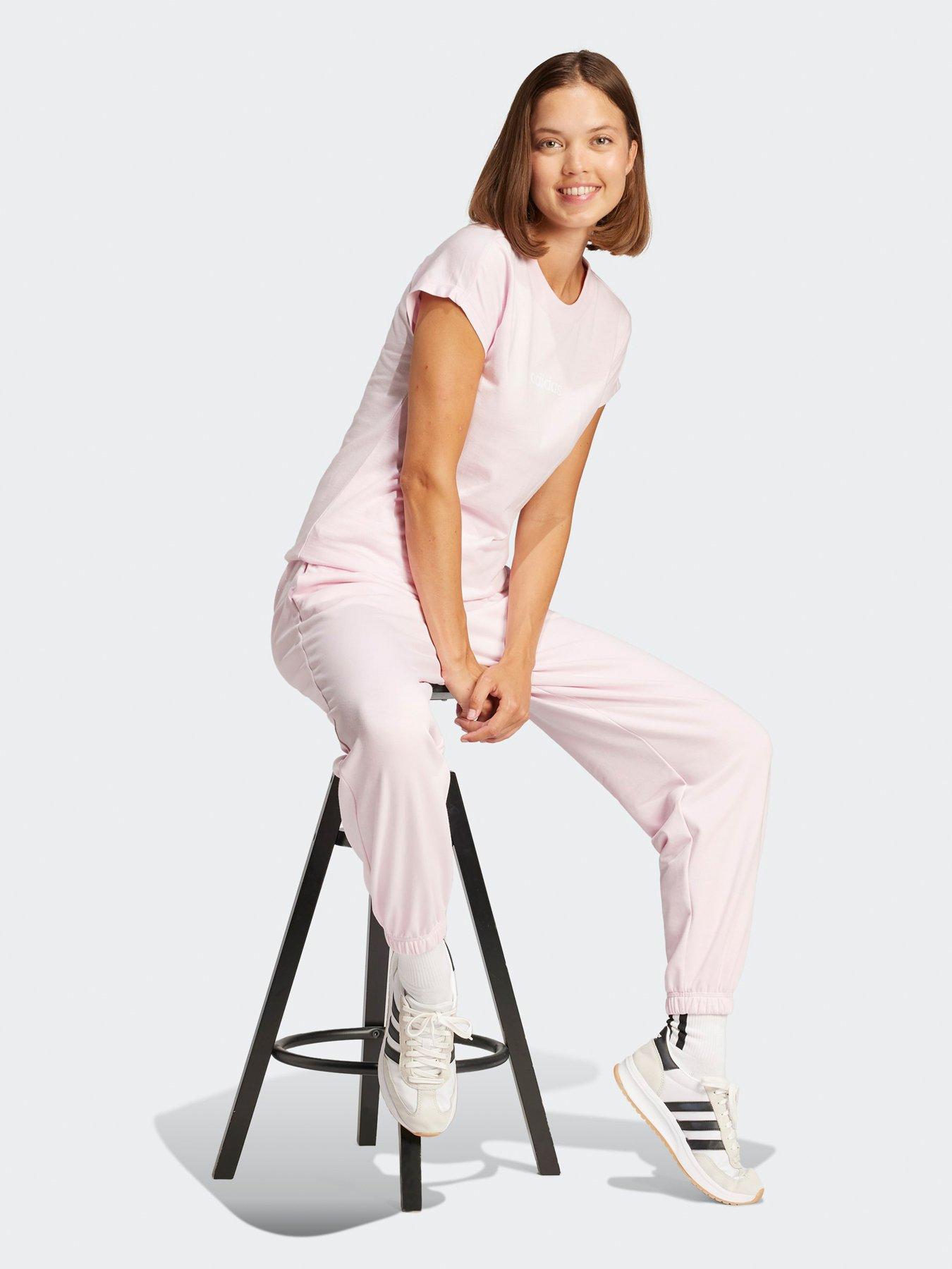 Image 3 of 5 of adidas Sportswear Womens Essentials Linear Cotton T-Shirt - Pink