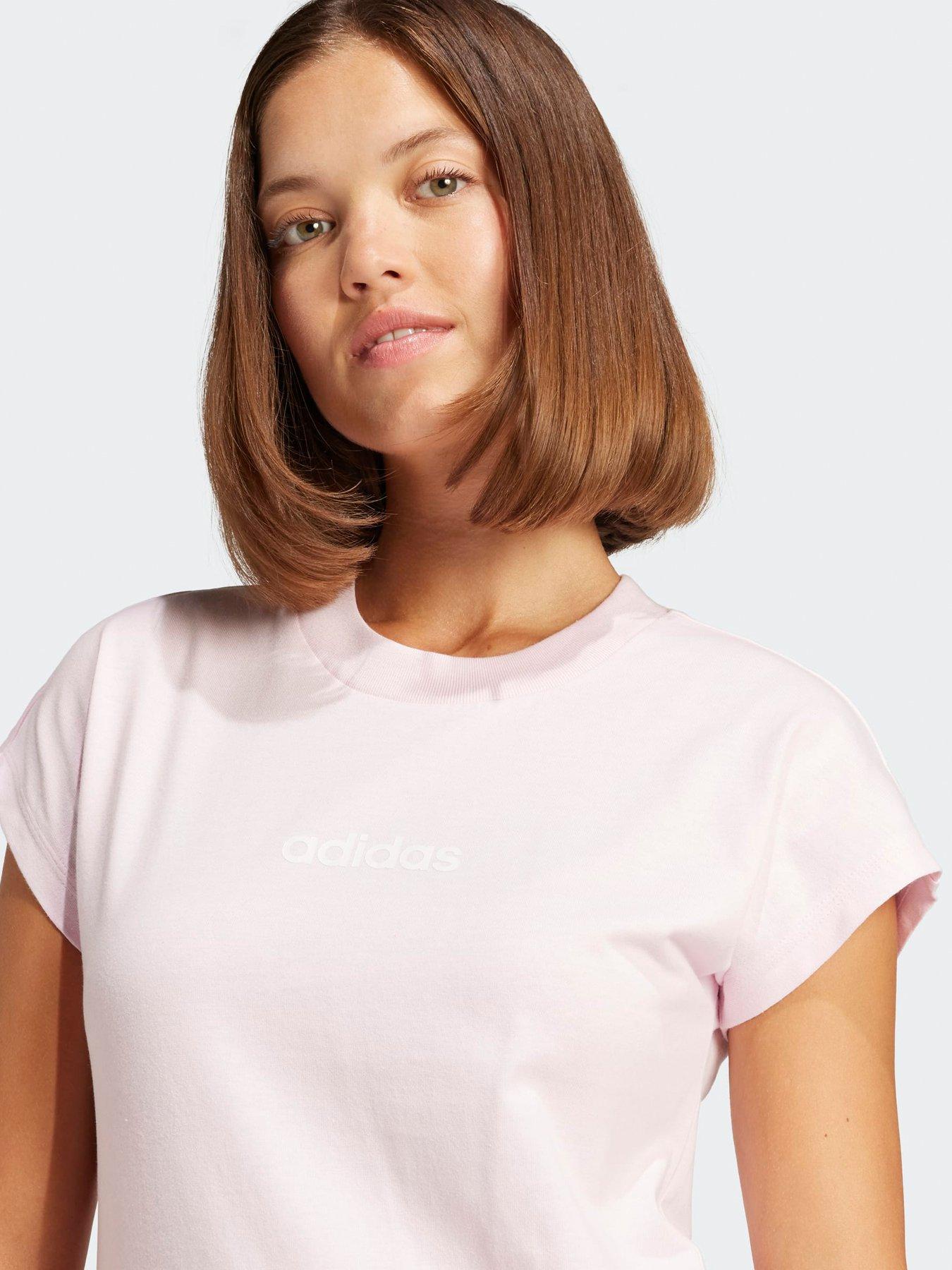 Image 4 of 5 of adidas Sportswear Womens Essentials Linear Cotton T-Shirt - Pink