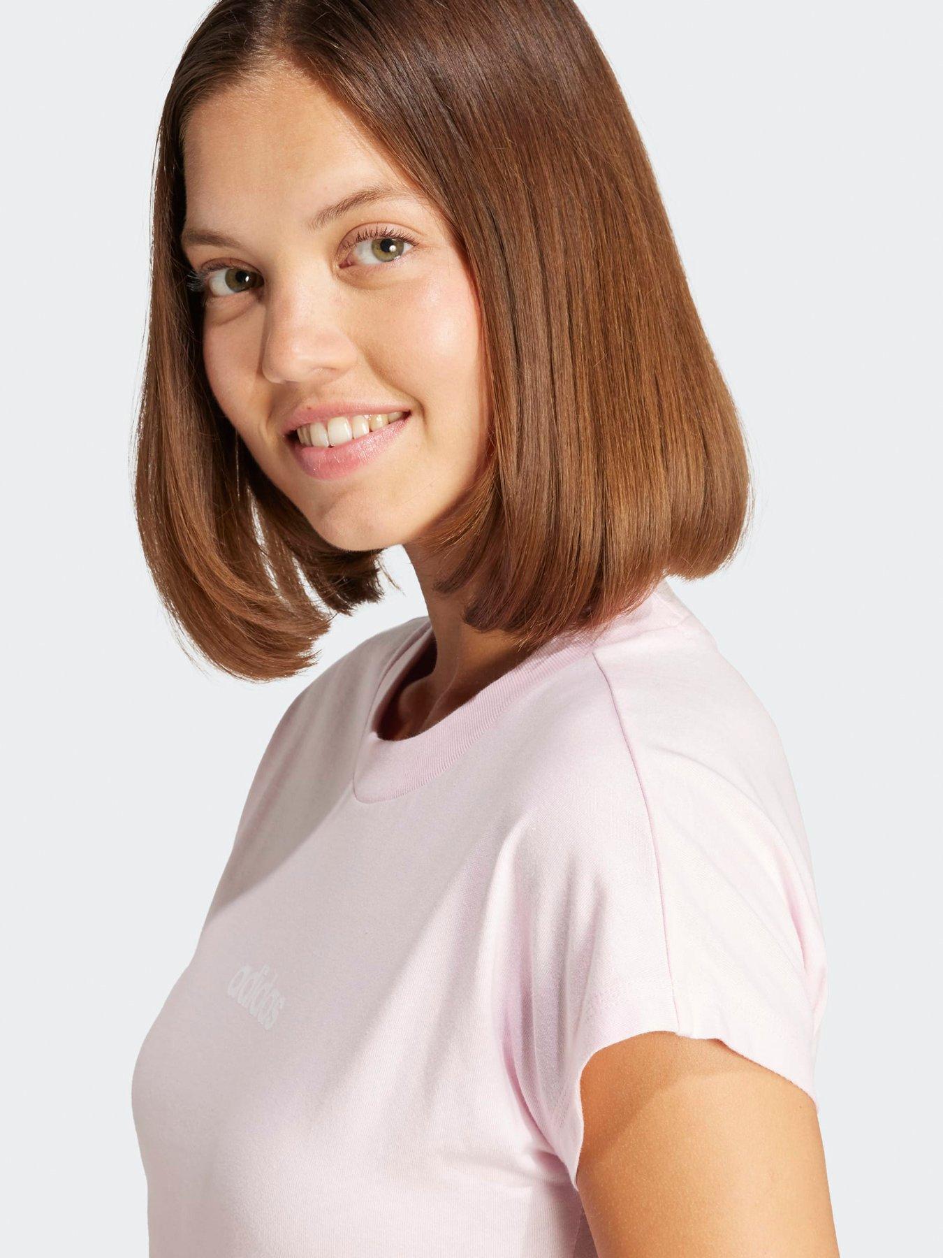 Image 5 of 5 of adidas Sportswear Womens Essentials Linear Cotton T-Shirt - Pink