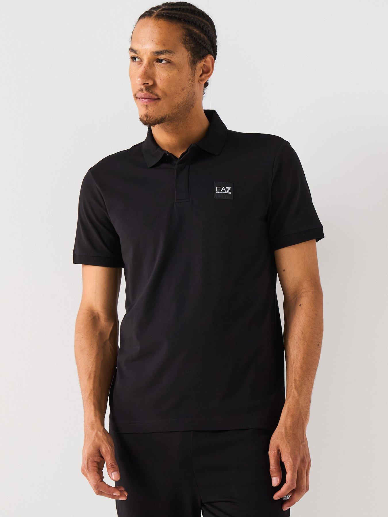 Image 1 of 6 of EA7 Emporio Armani Train Visibility Small Logo Polo Shirt - Black