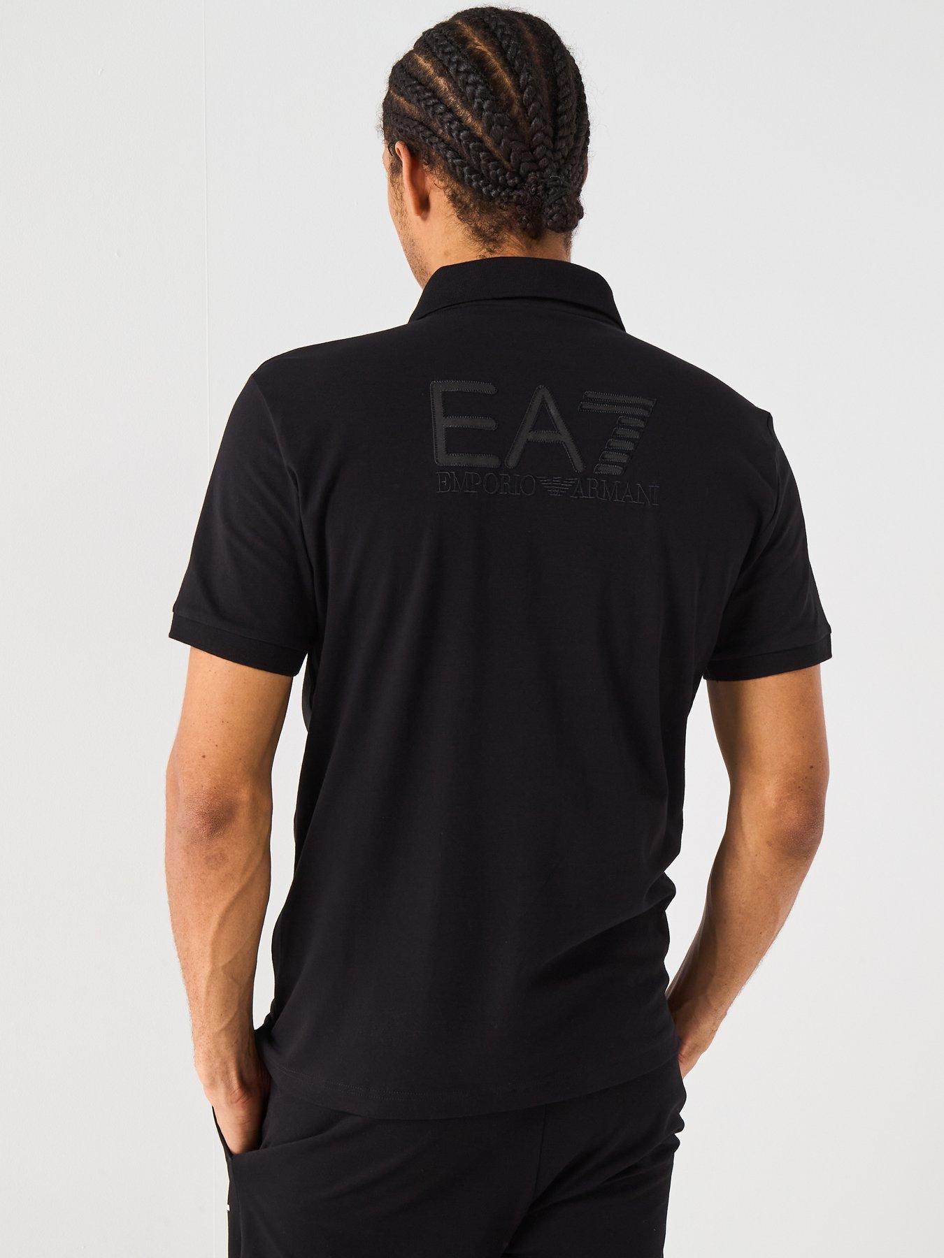 Image 2 of 6 of EA7 Emporio Armani Train Visibility Small Logo Polo Shirt - Black