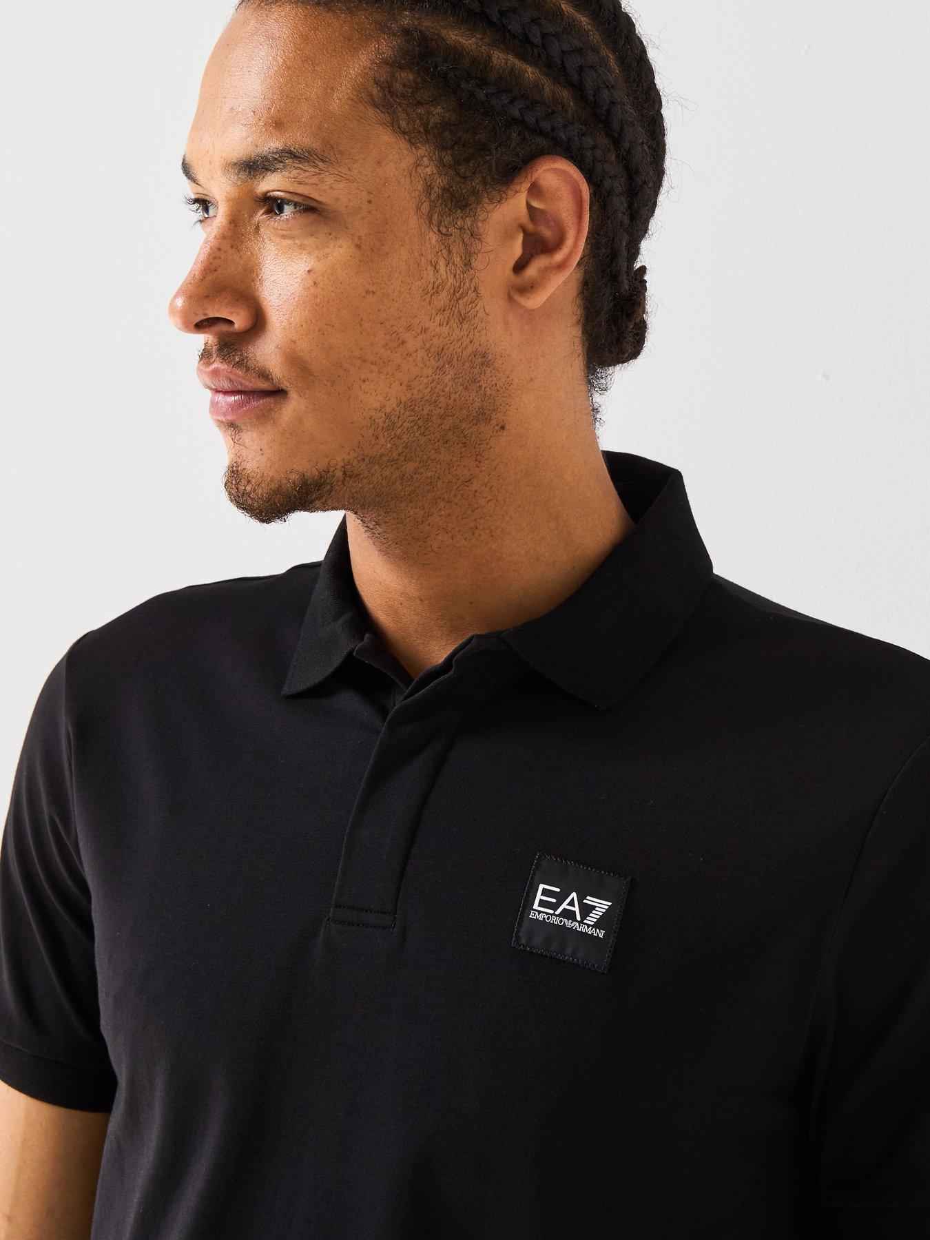 Image 4 of 6 of EA7 Emporio Armani Train Visibility Small Logo Polo Shirt - Black