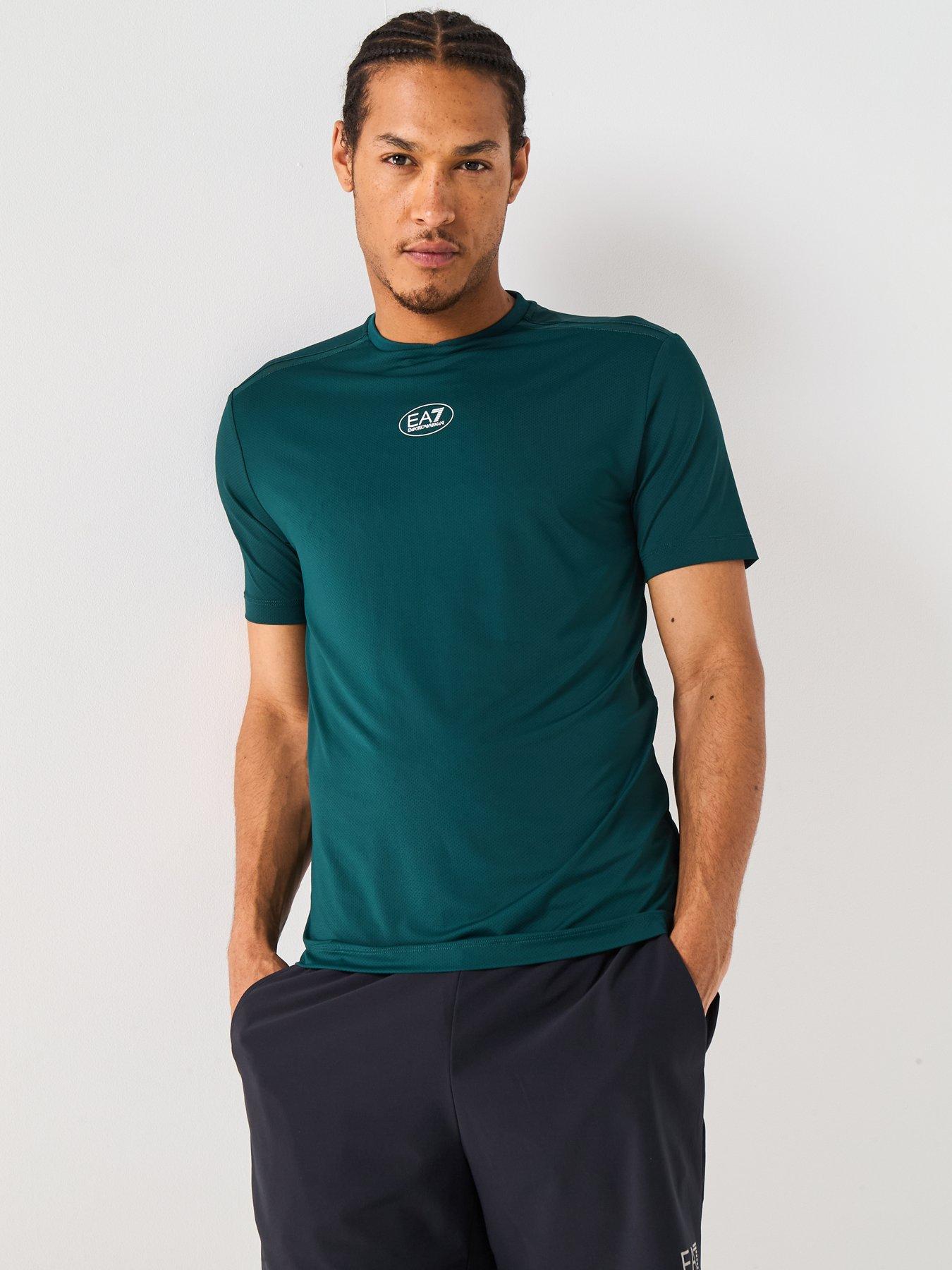 EA7 Emporio Armani EA7 Tennis Pro Small Central Logo T-Shirt - Dark Green