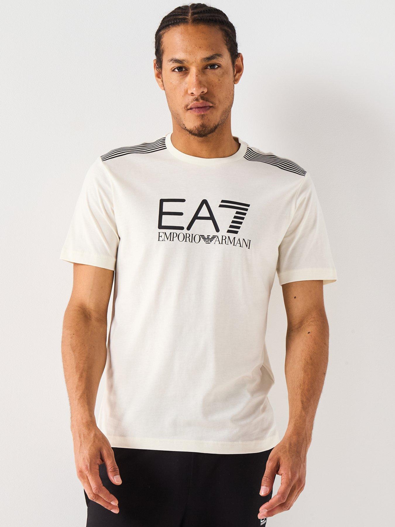 EA7 Emporio Armani Train 7 Lines Large Logo T-Shirt - Beige