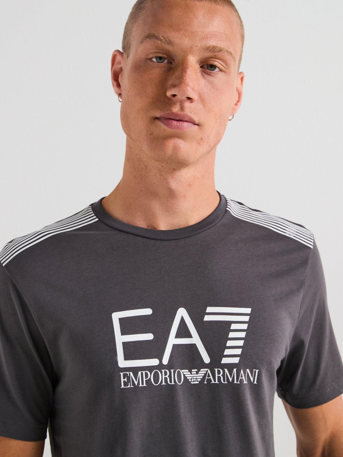 EA7 Emporio Armani Train 7 Lines Large Logo T-Shirt - Grey
