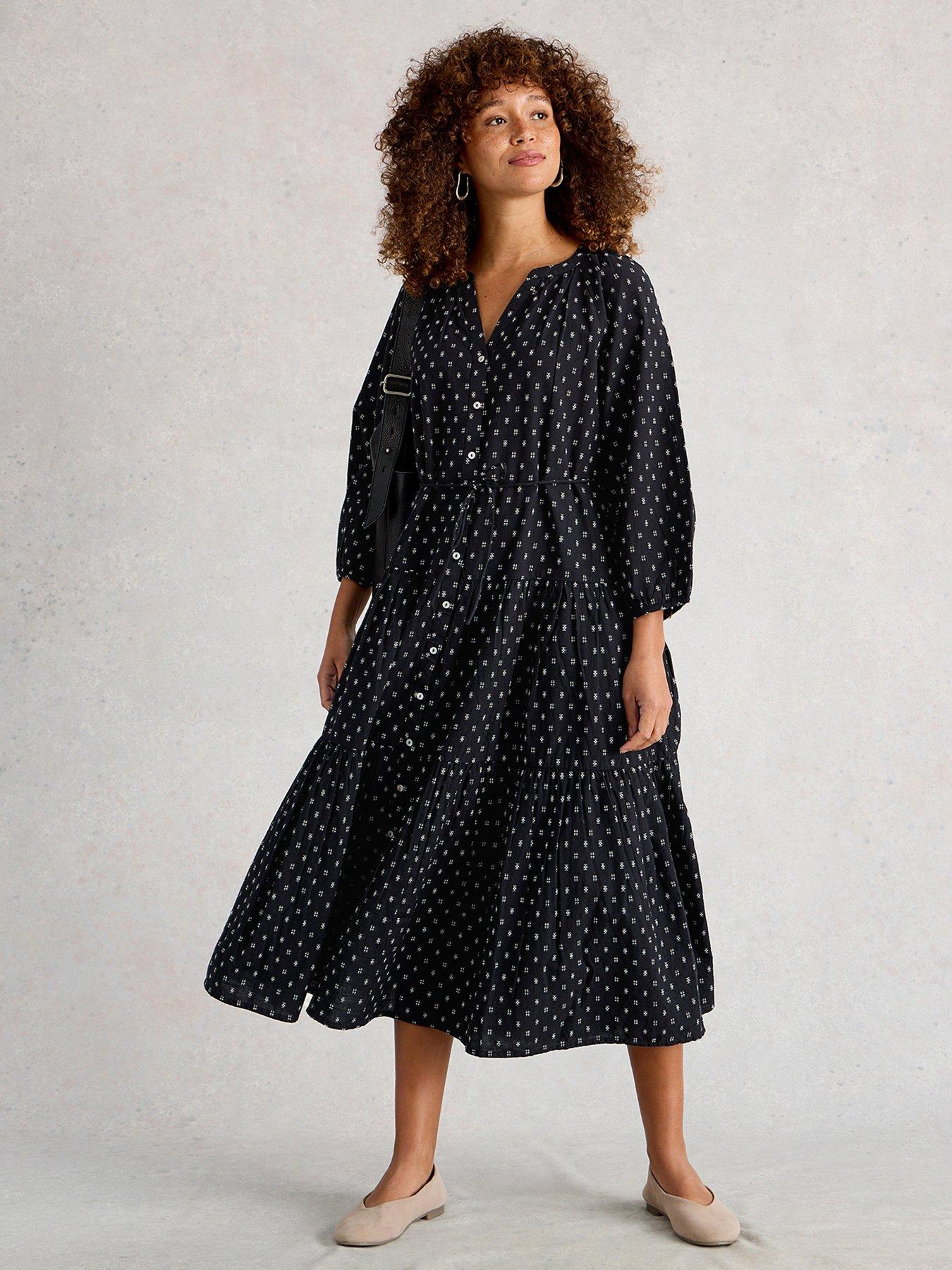 White Stuff Gina Midi Dress - Black