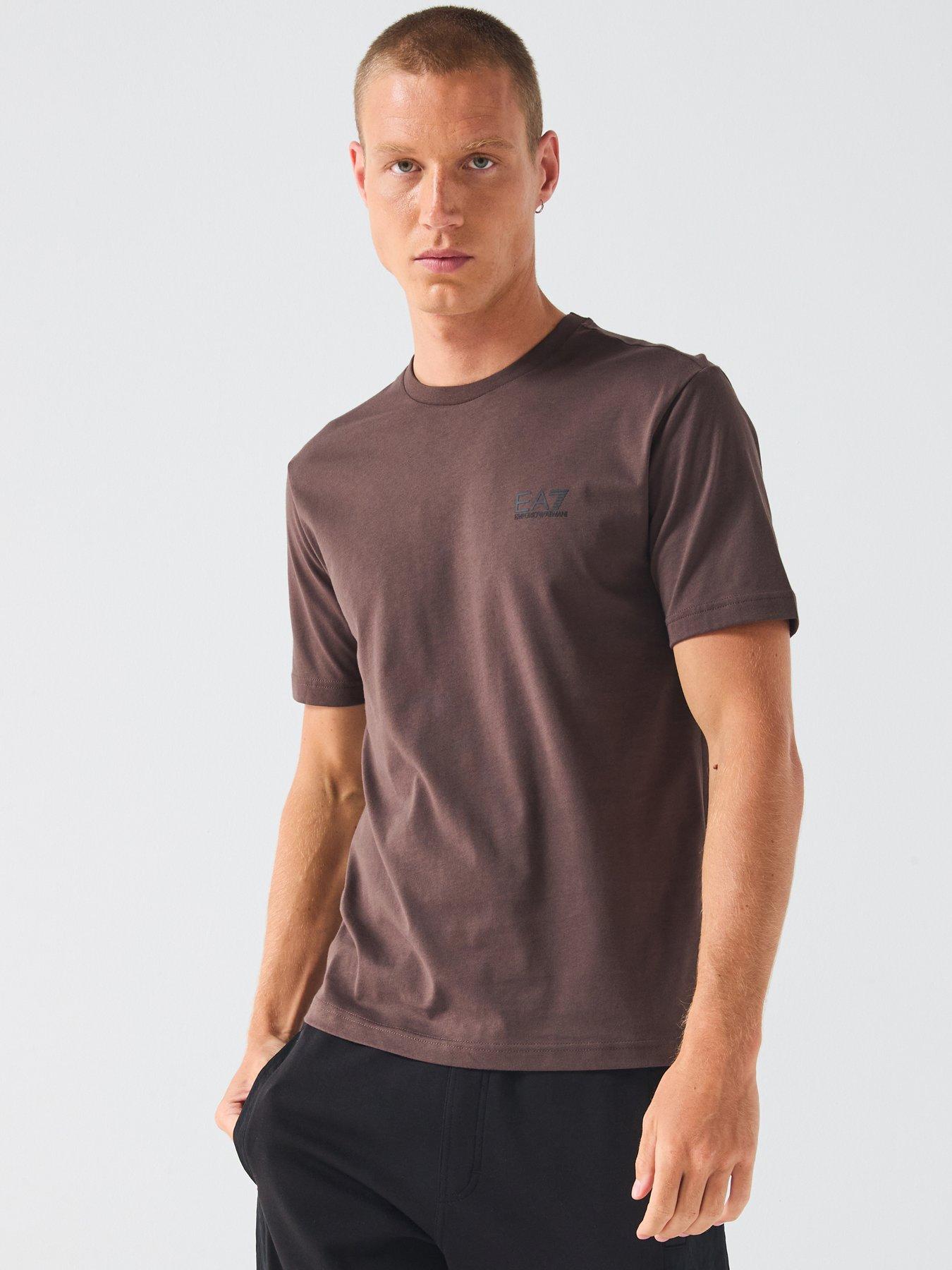 Image 1 of 6 of EA7 Emporio Armani Core Id Crew Neck T-Shirt - Brown