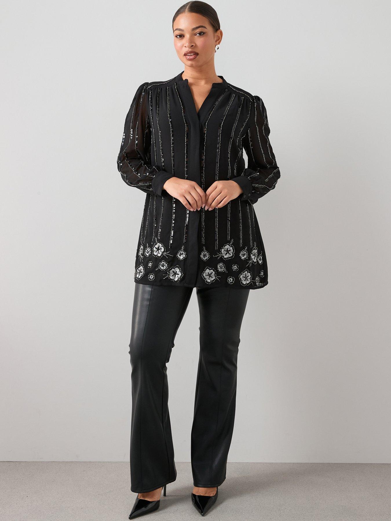 Image 3 of 6 of The Very Collection Curve Embellished Longline Blouse