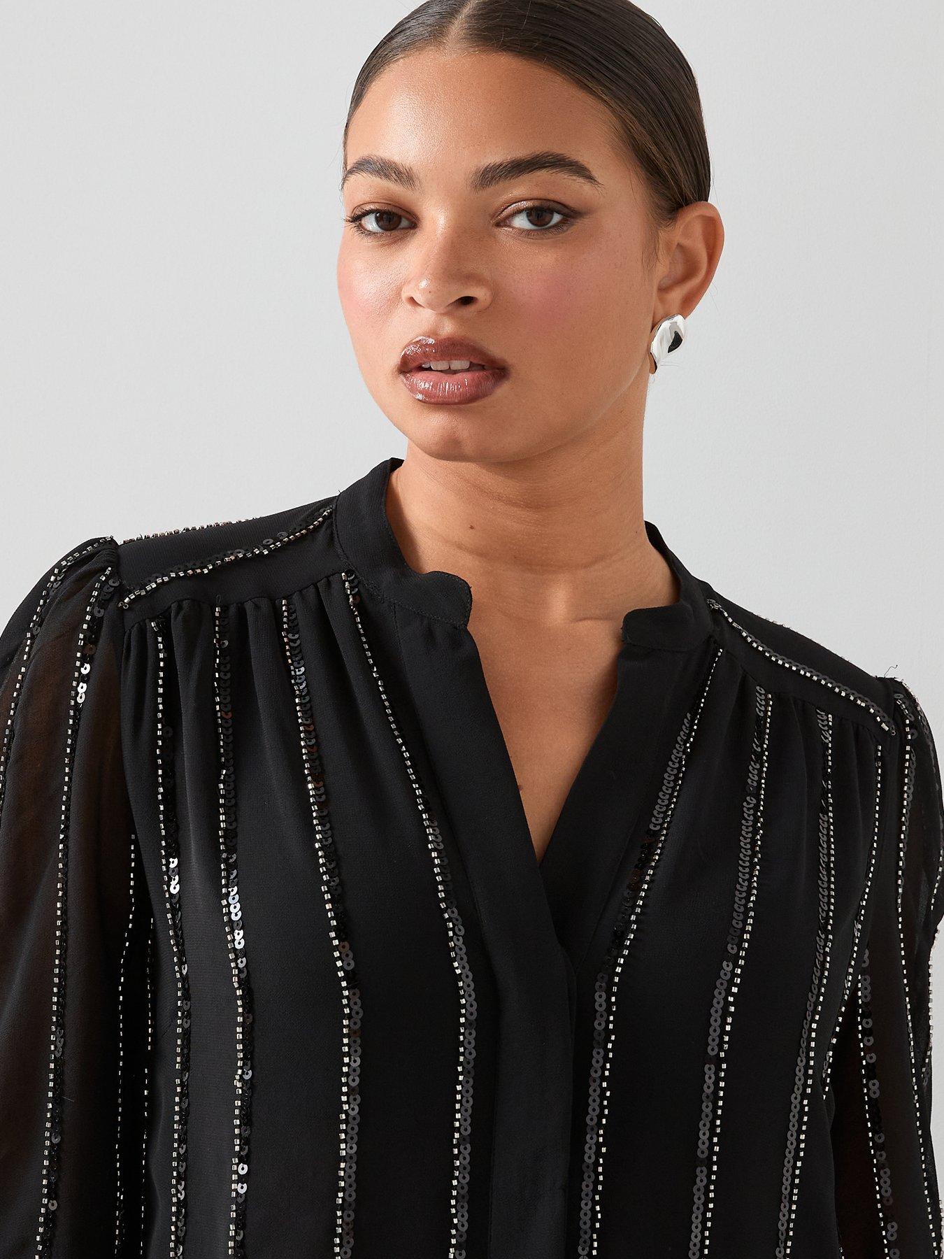 Image 4 of 6 of The Very Collection Curve Embellished Longline Blouse
