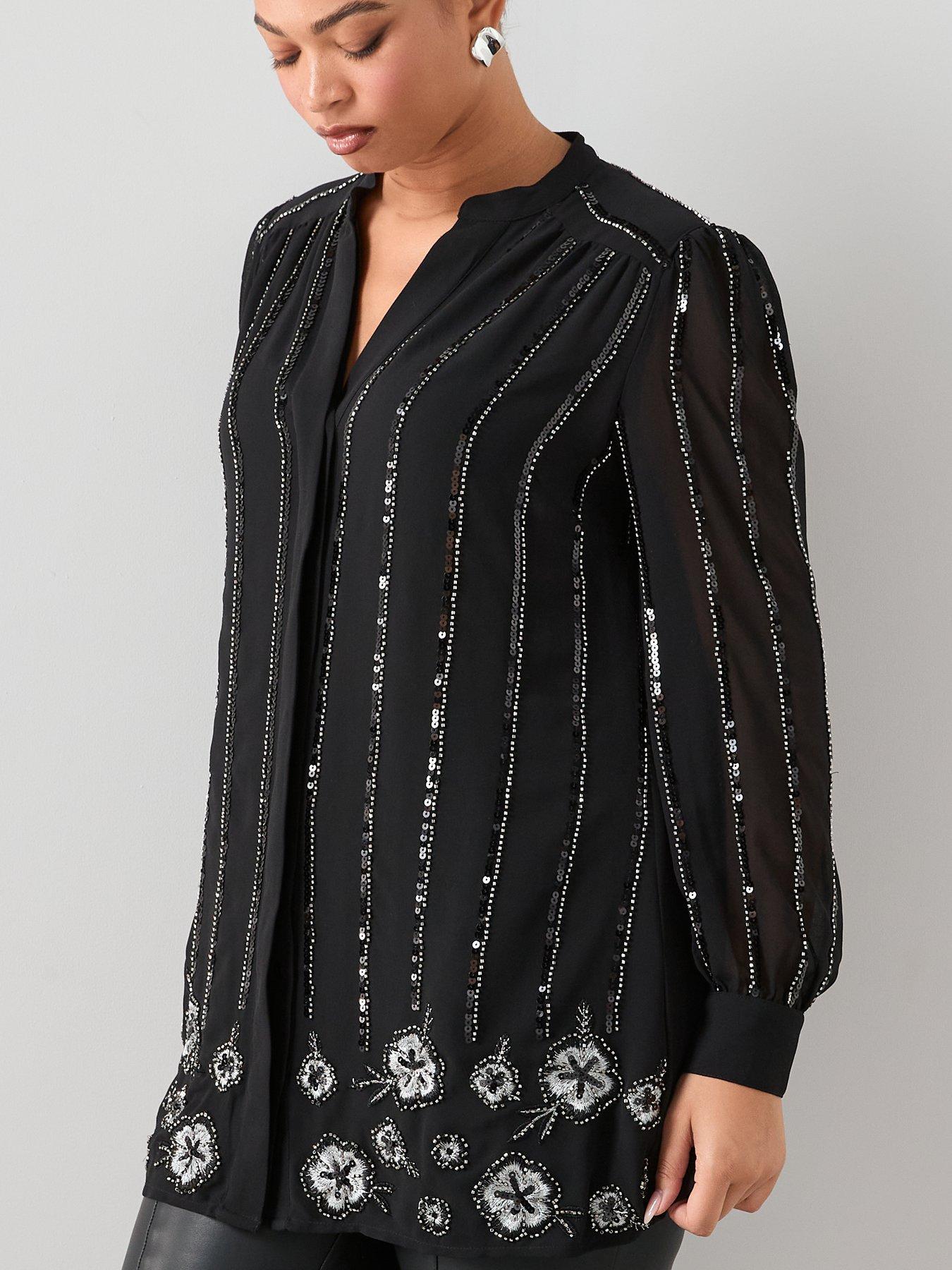 Image 5 of 6 of The Very Collection Curve Embellished Longline Blouse