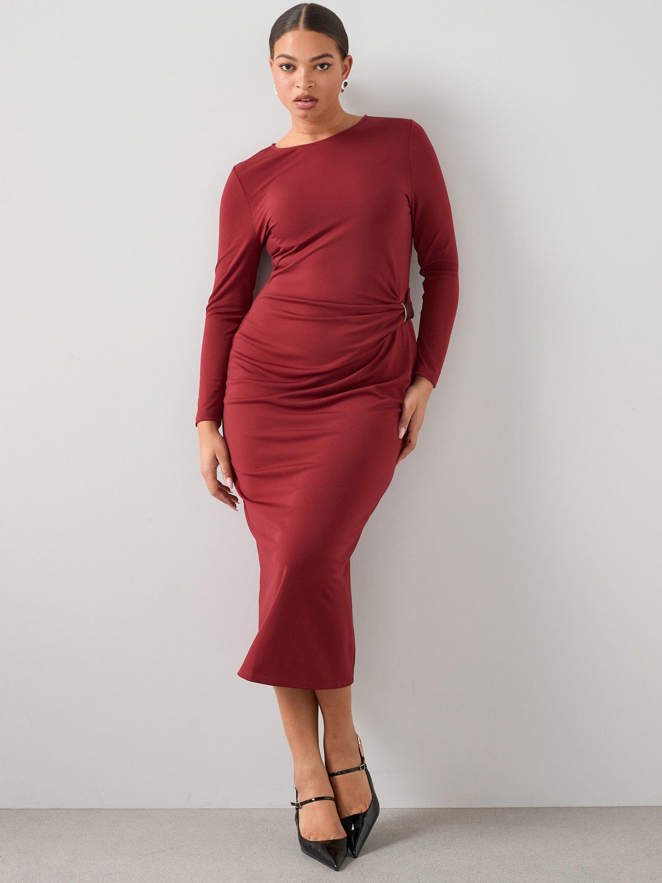 Image 1 of 7 of The Very Collection Curve Trim Detail Jersey Dress