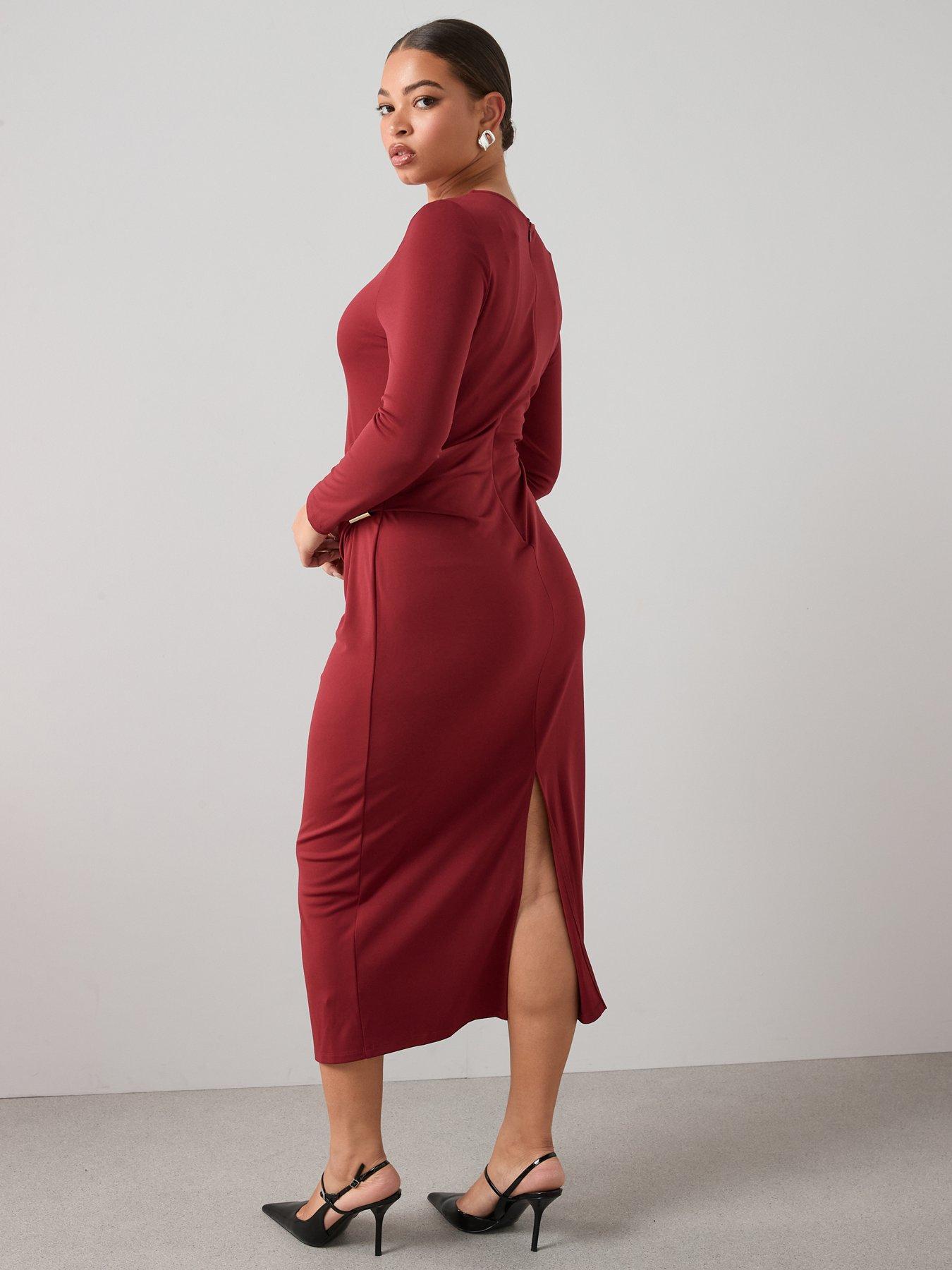 Image 2 of 7 of The Very Collection Curve Trim Detail Jersey Dress